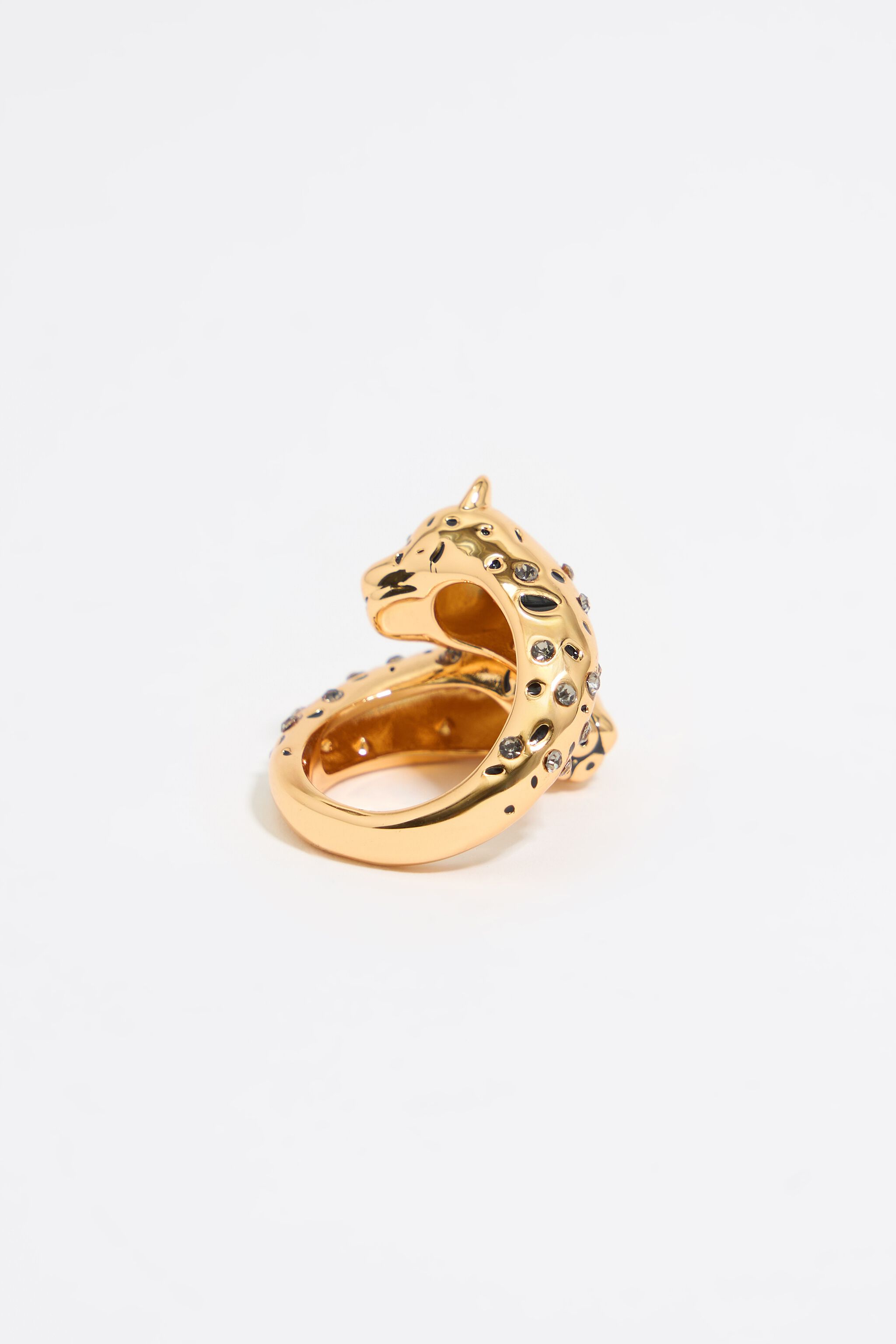 Gold and black panther ring