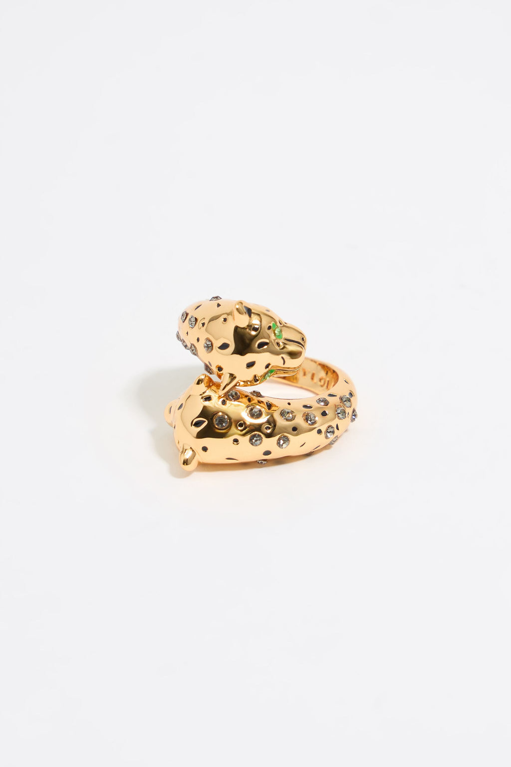 Gold and black panther ring