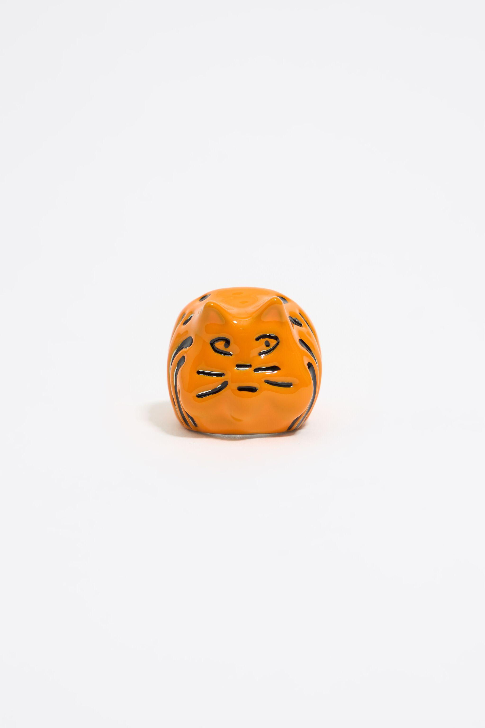 Orange enamel tiger ring