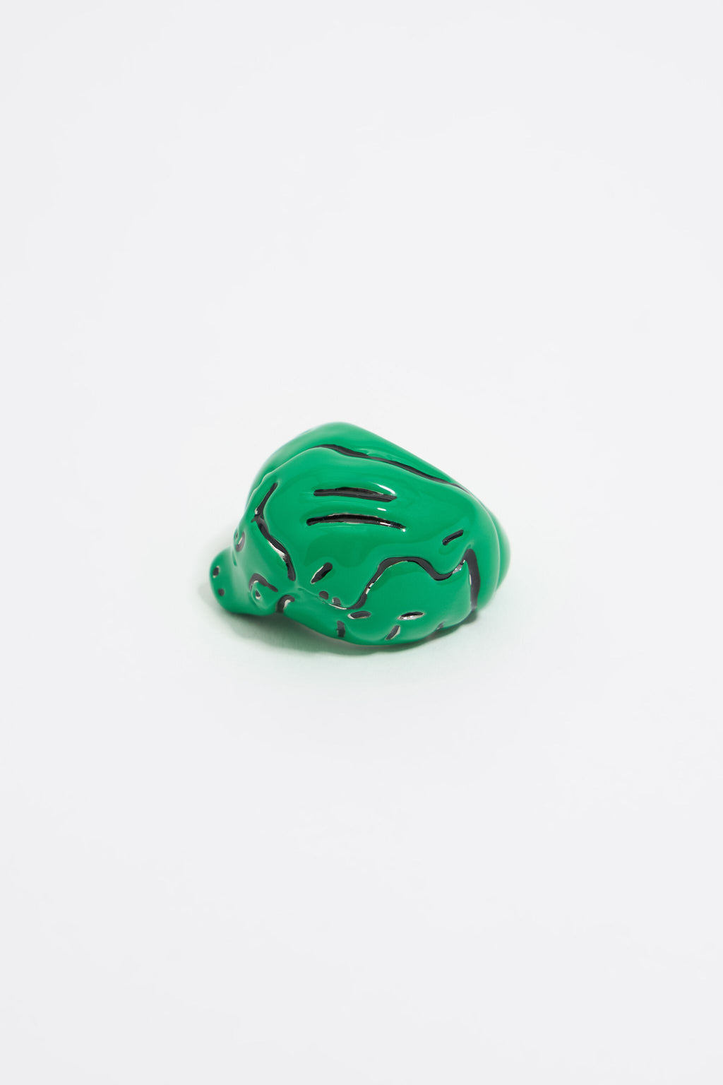 Green enamel crocodile ring