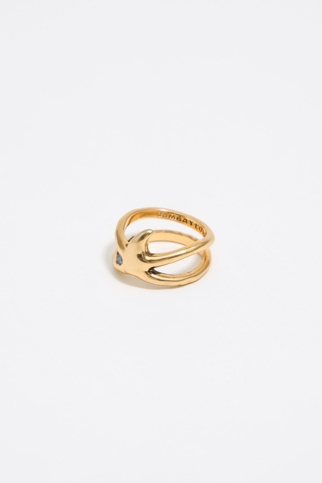 Textured gold star ring