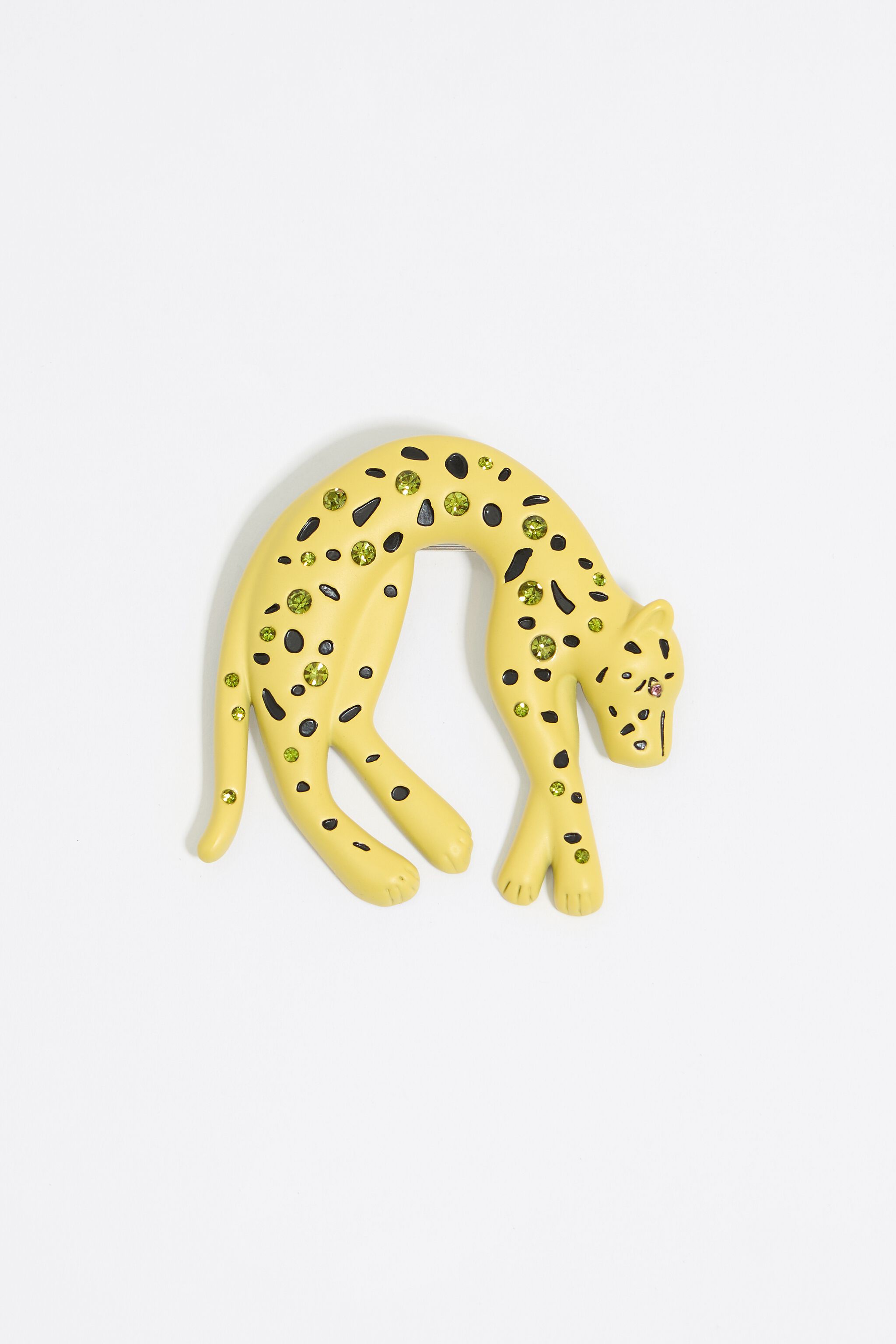 Yellow crystals panther brooch