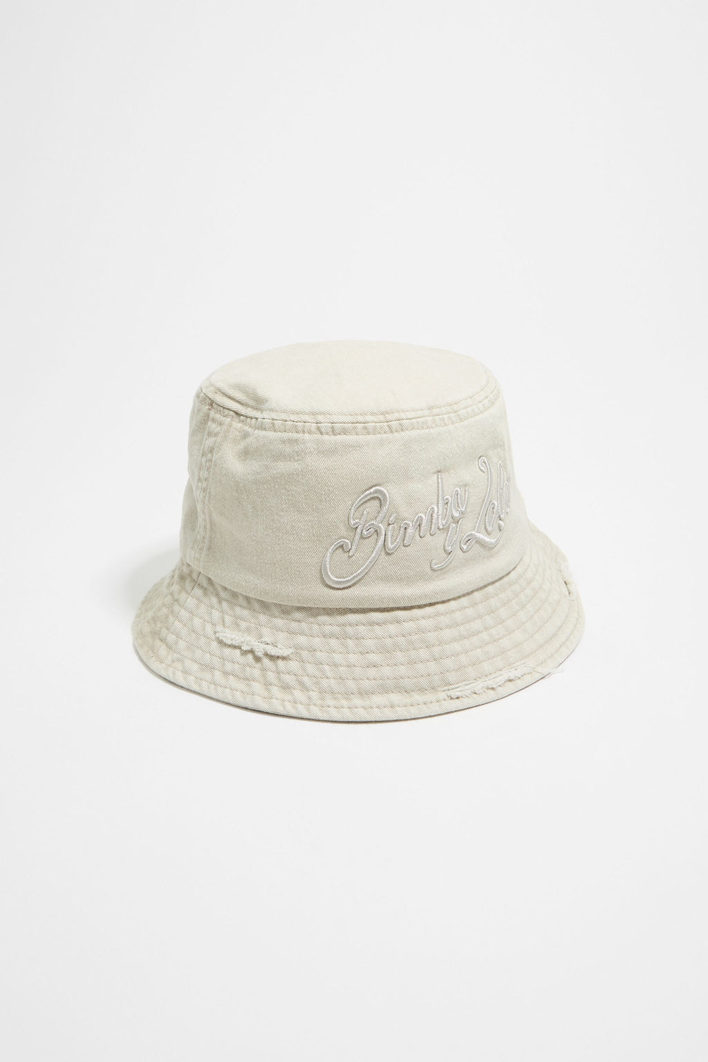 White cotton bucket hat