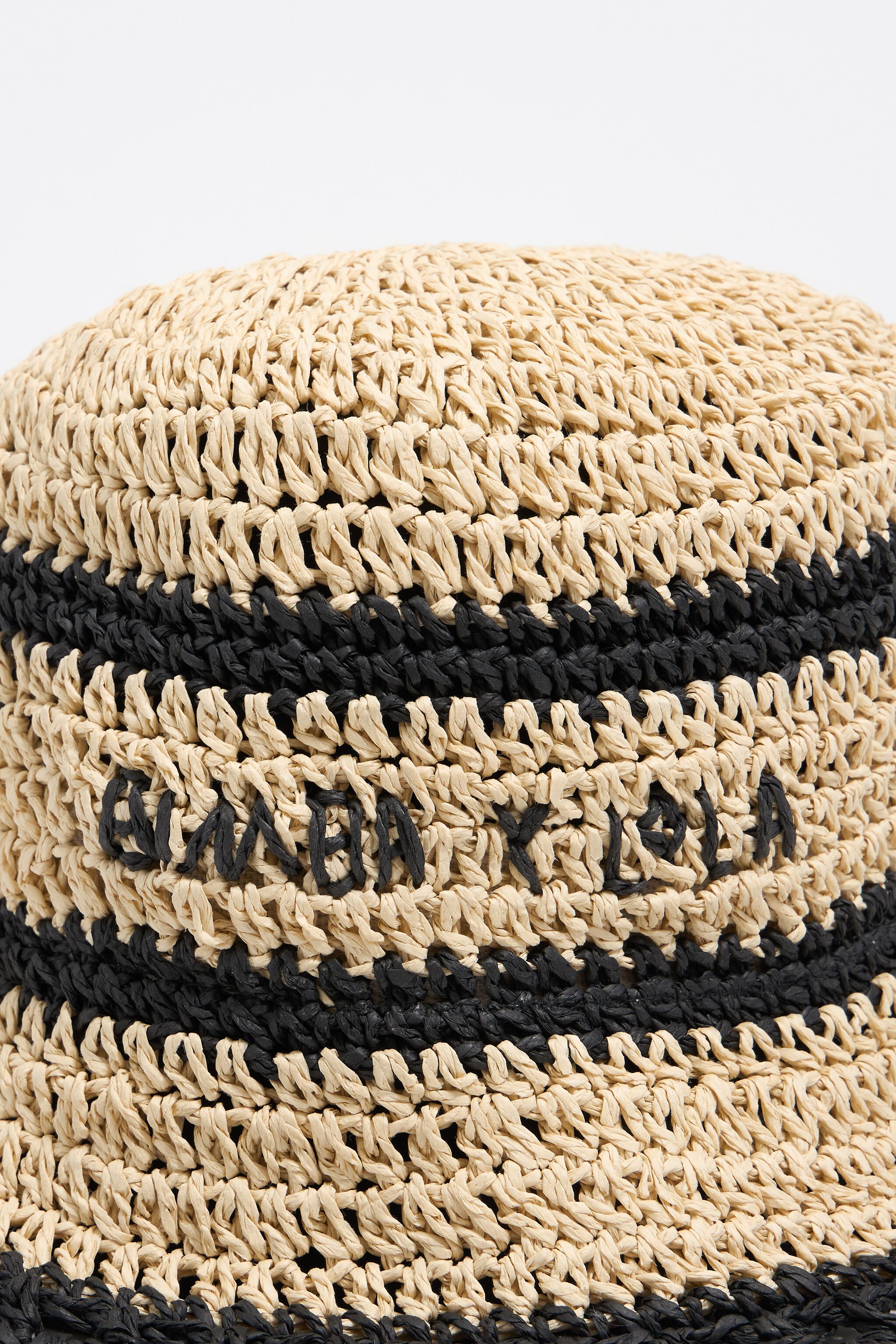 Beige paper raffia hat