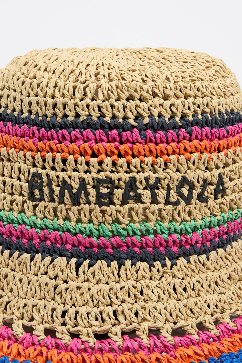 Beige paper raffia hat color strips