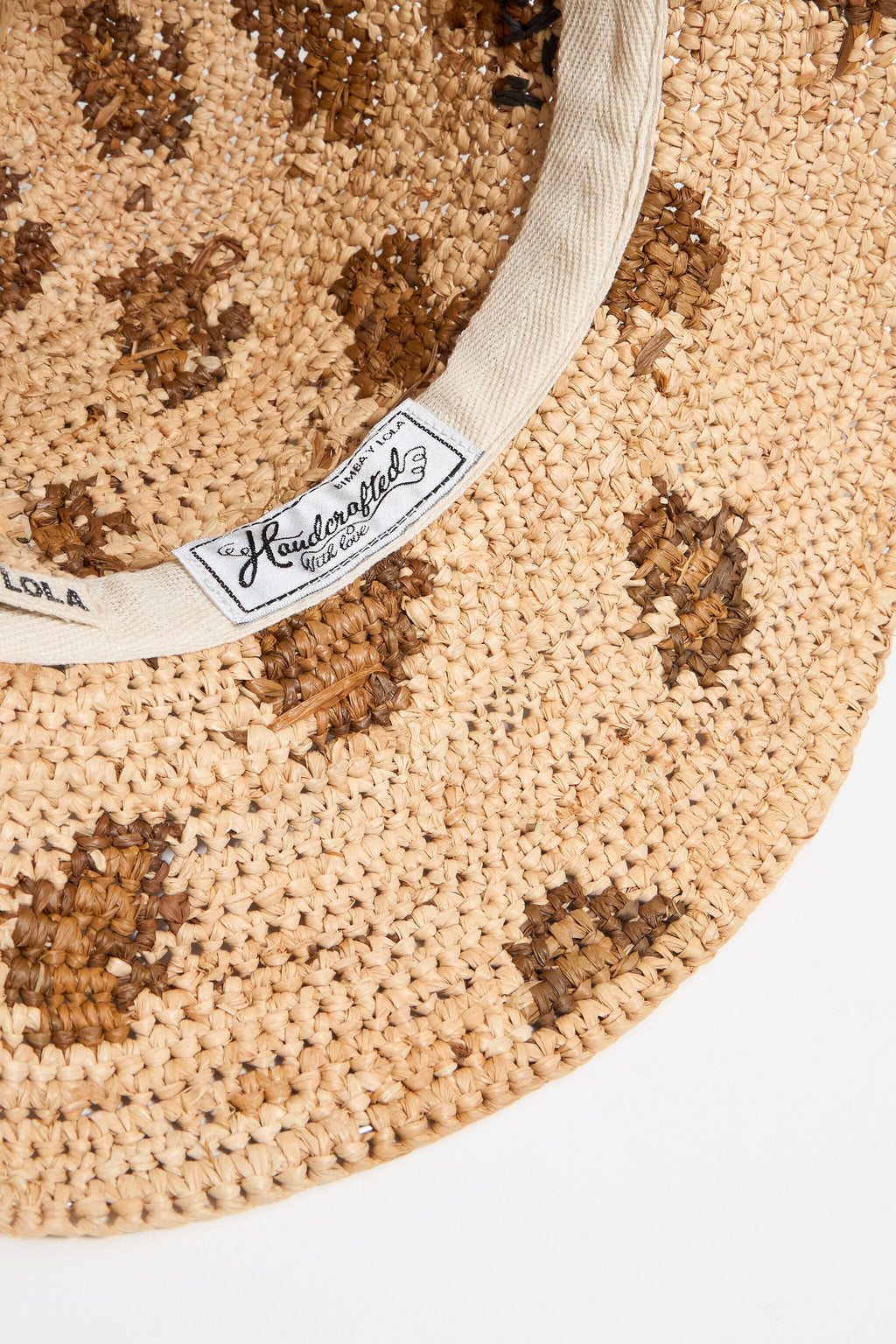 Beige leopard raffia hat