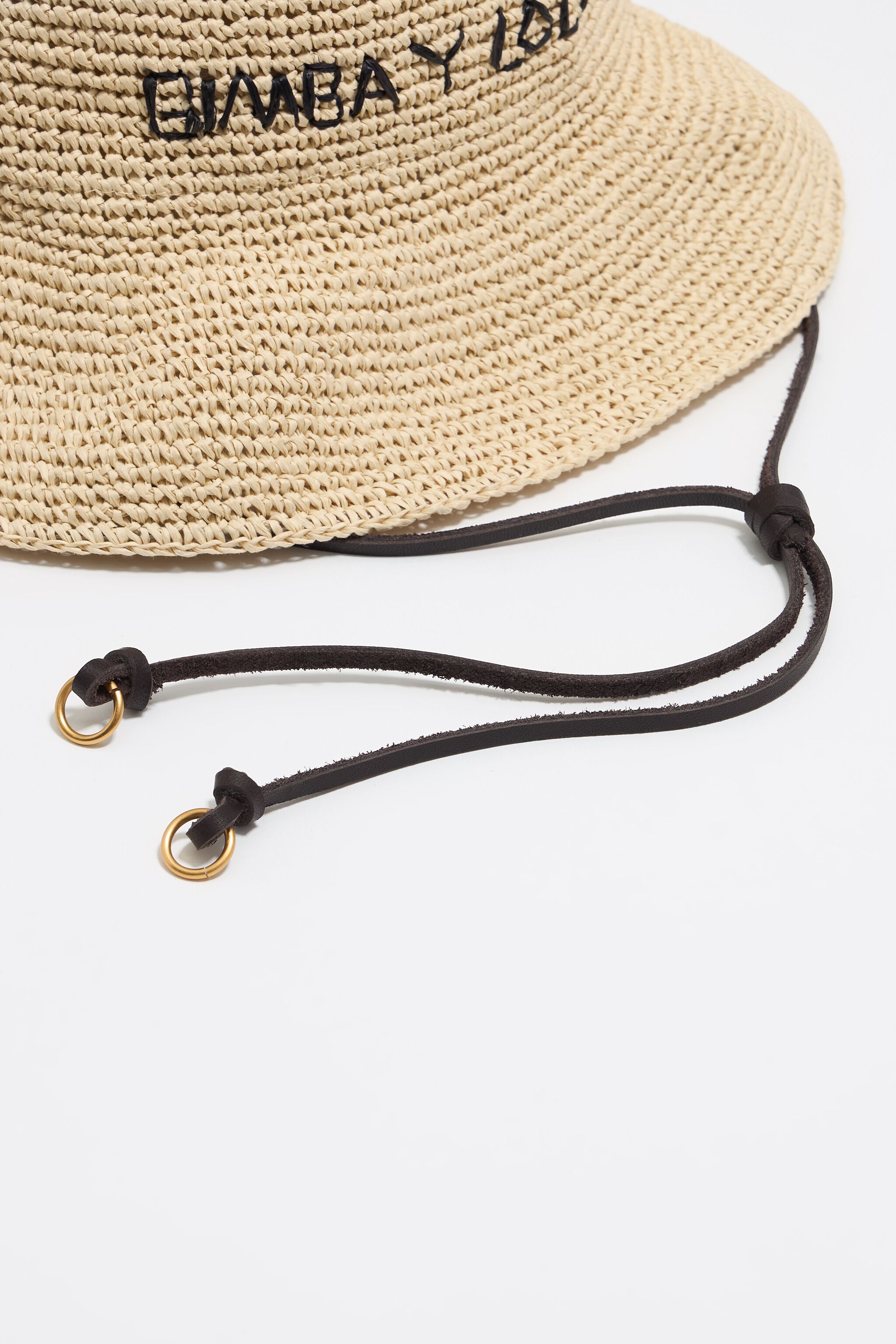 Beige paper raffia hat