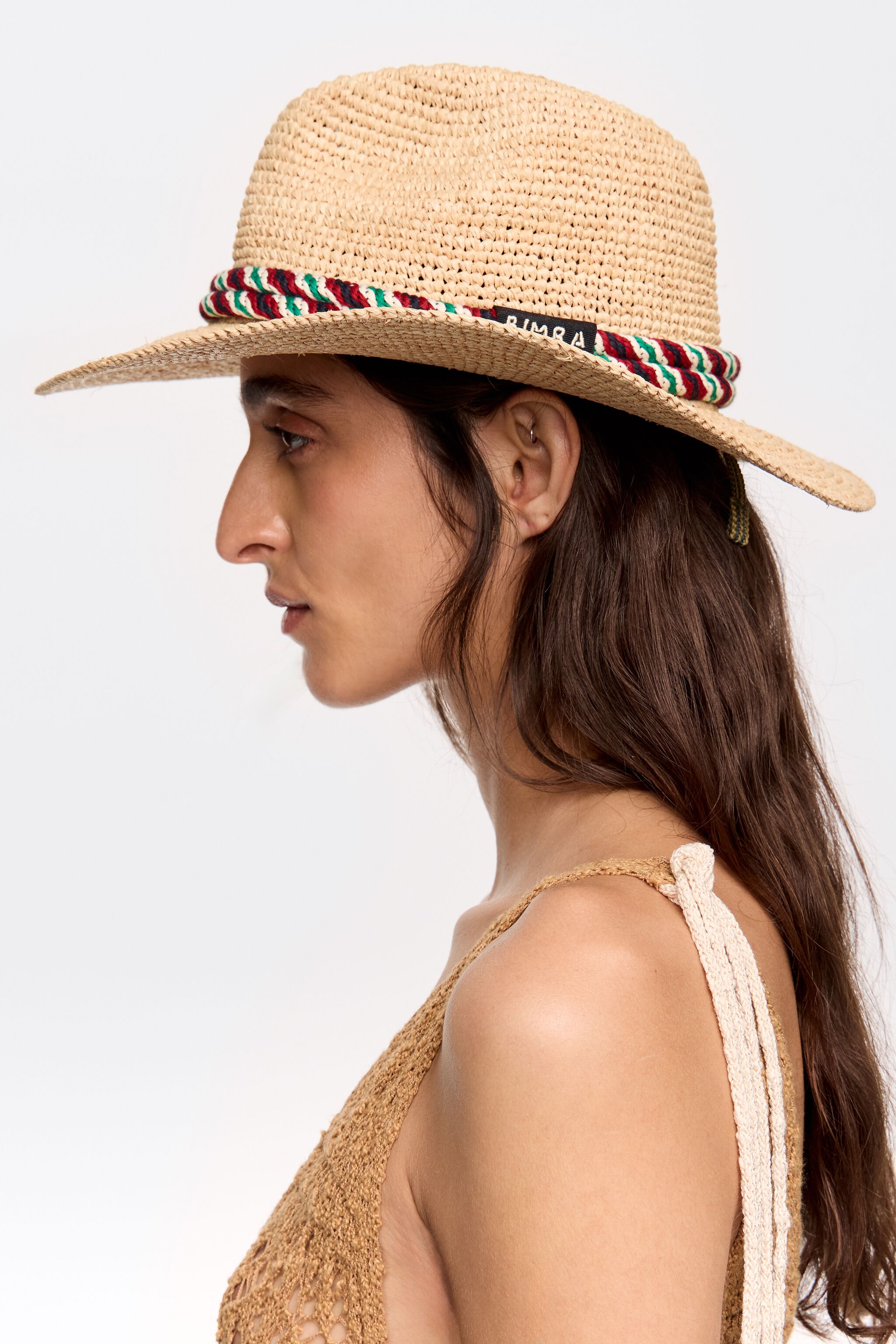 Beige paper raffia hat ropes