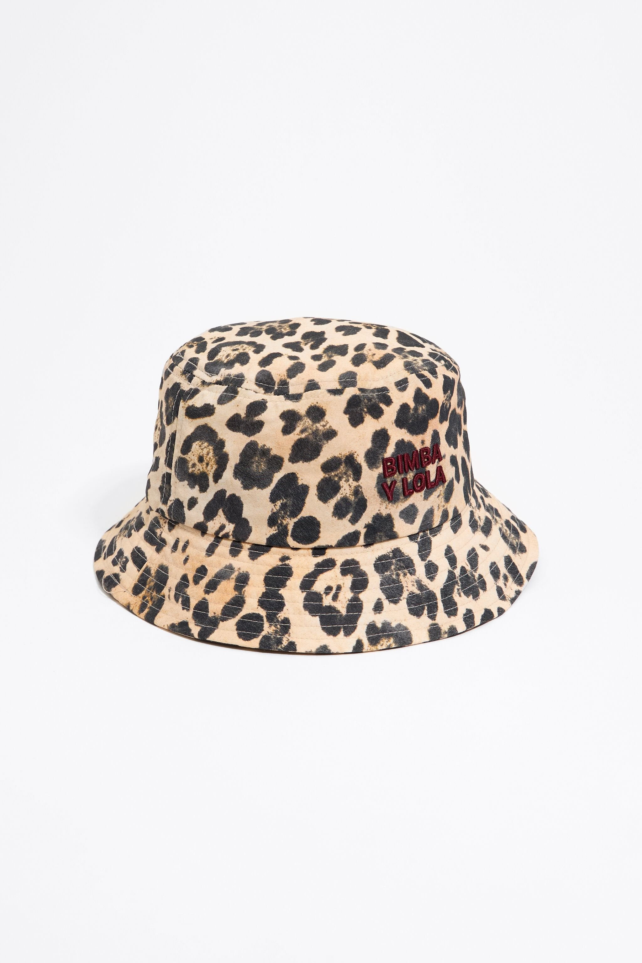 Ivory leopard trench bucket hat