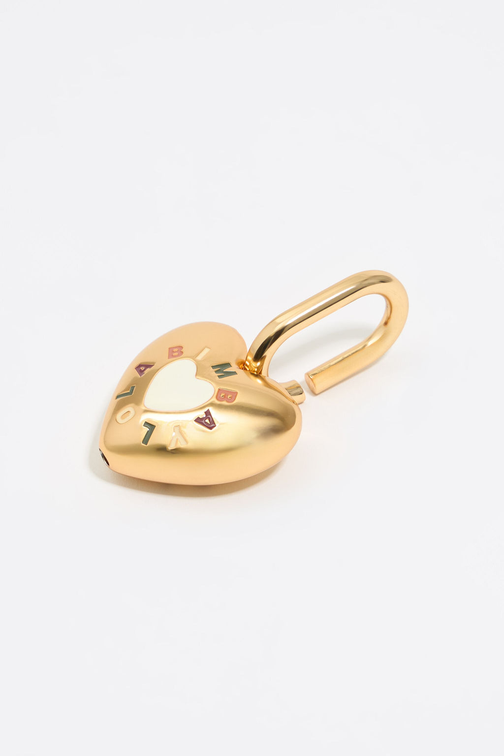 Gold heart padlock key ring