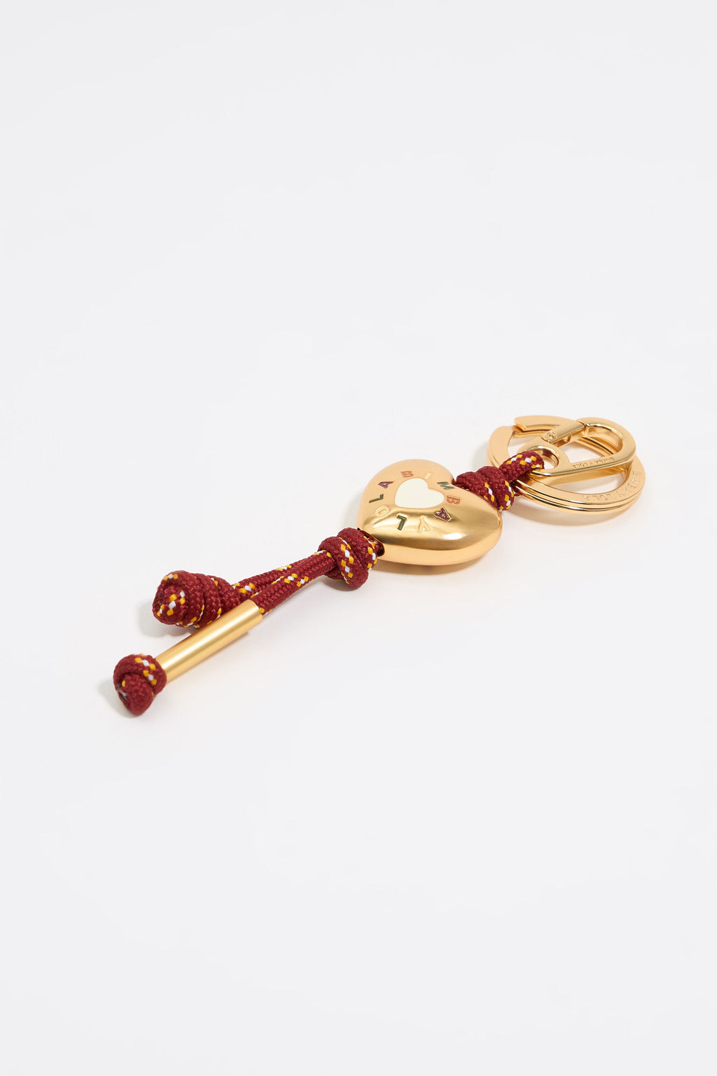 Orange rope heart key ring