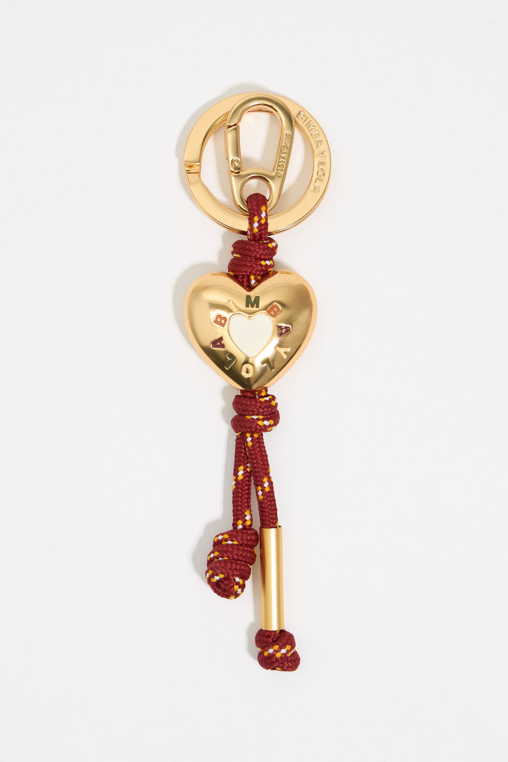 Orange rope heart key ring