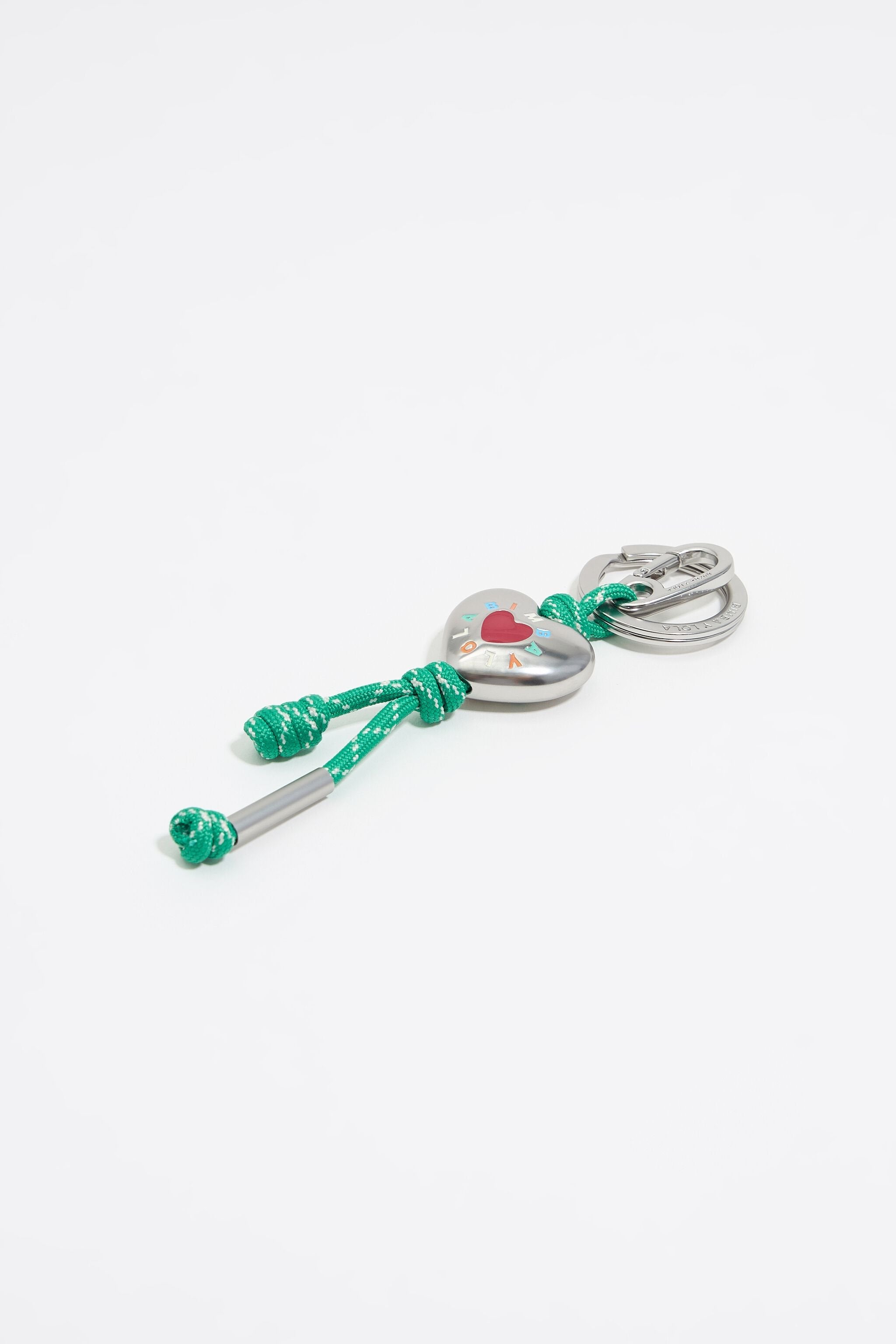 Green rope heart key ring