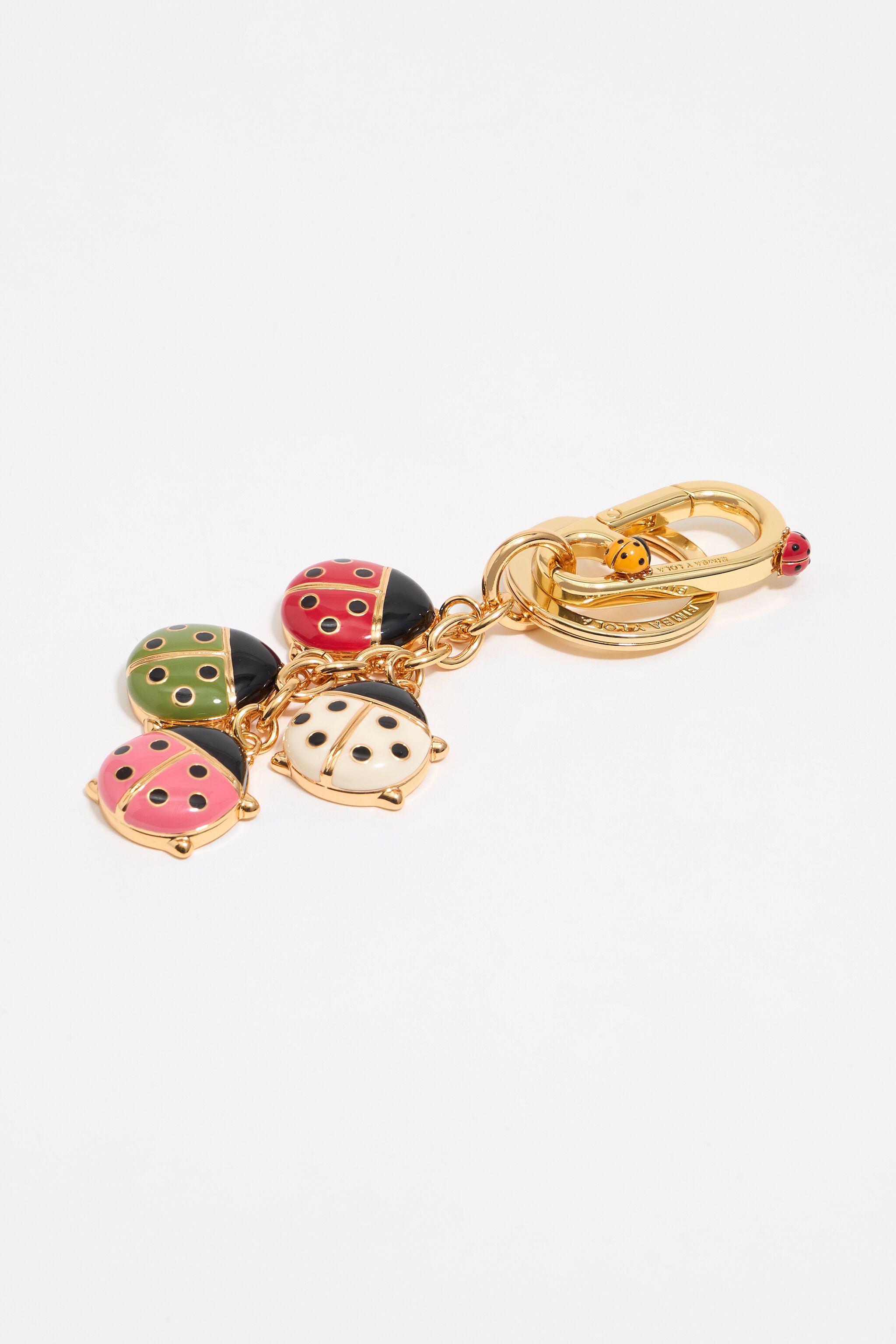 Gold ladybugs key ring