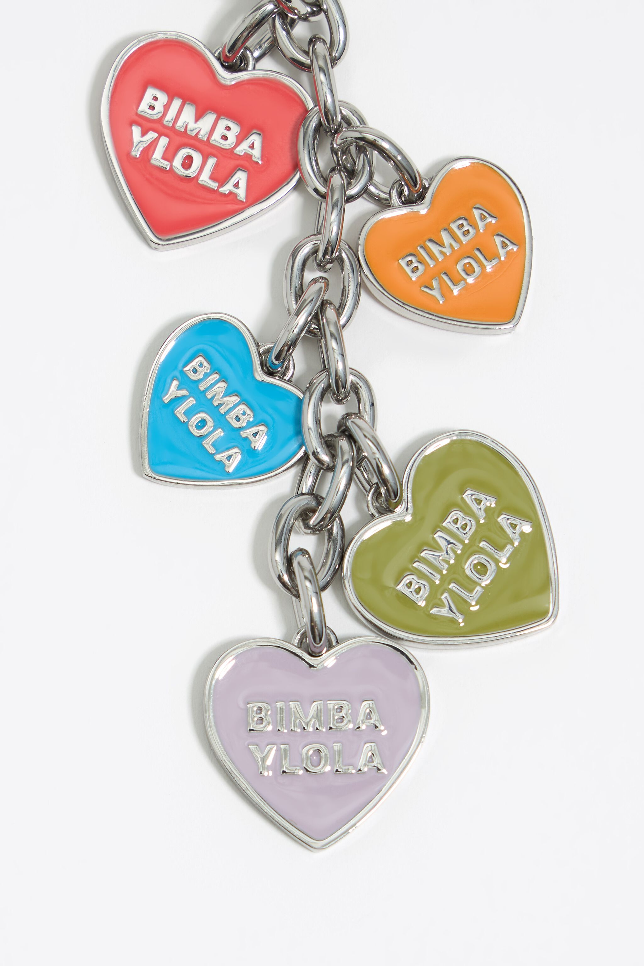 Silver hearts key ring