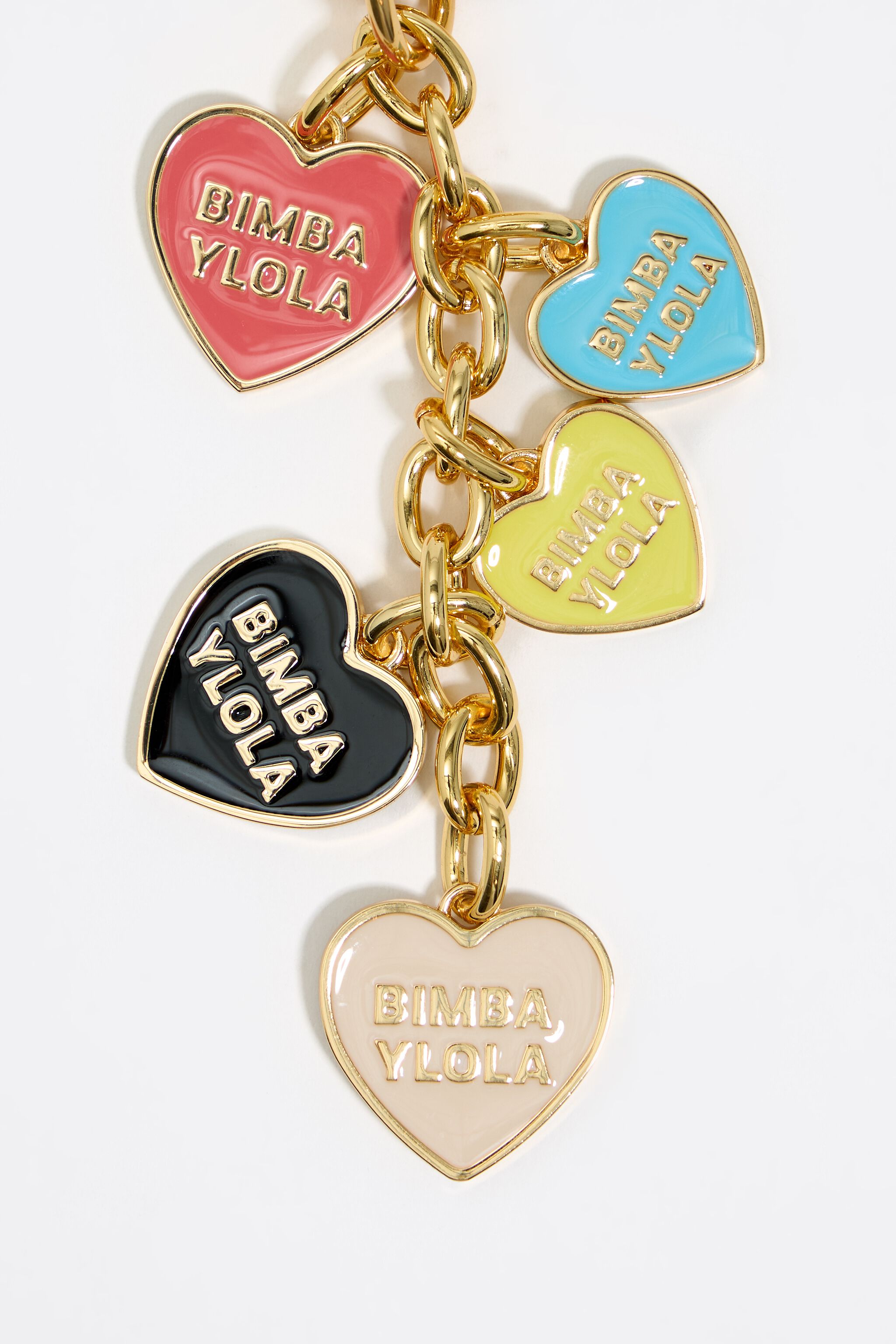 Gold hearts key ring