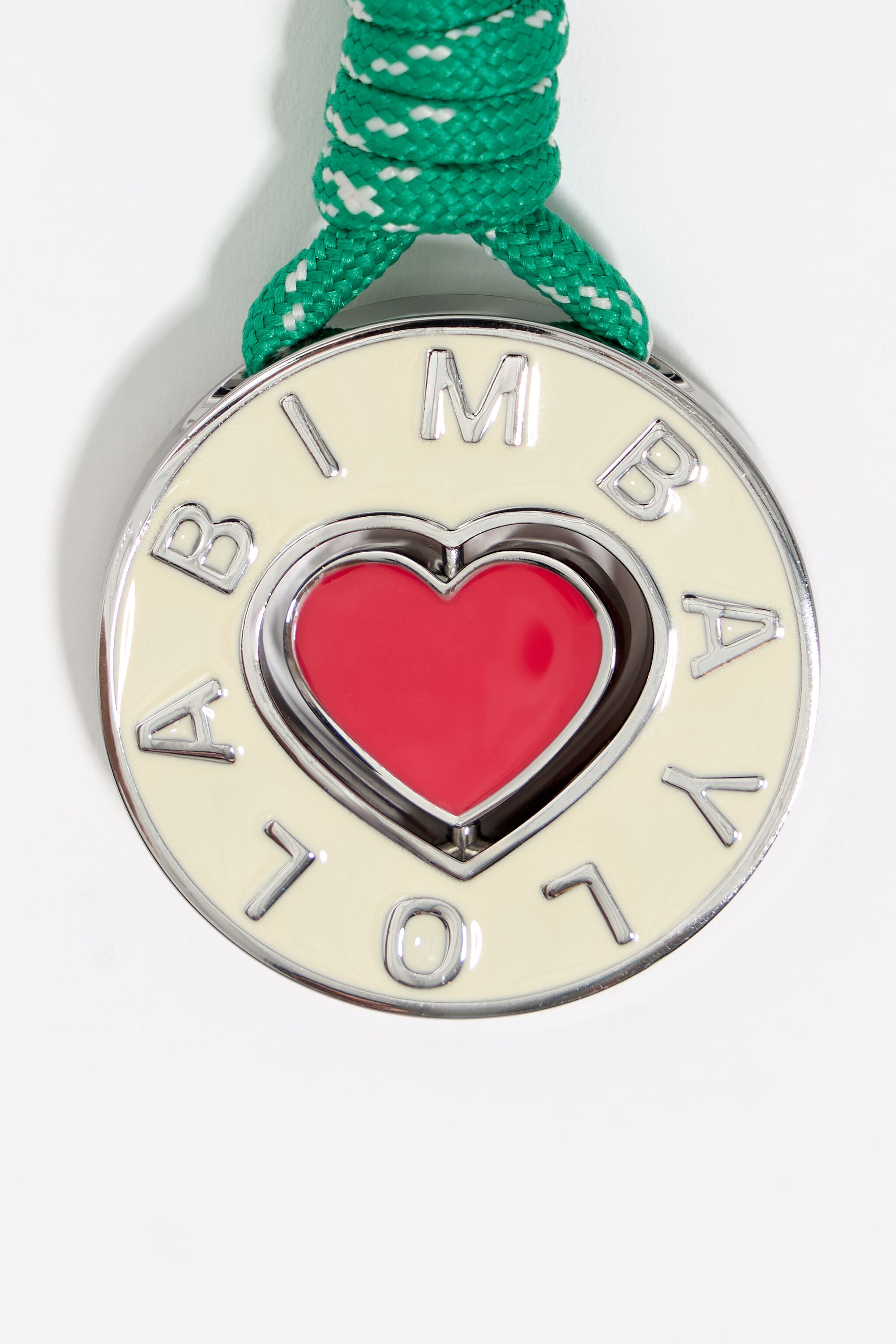 Ivory heart circular key ring