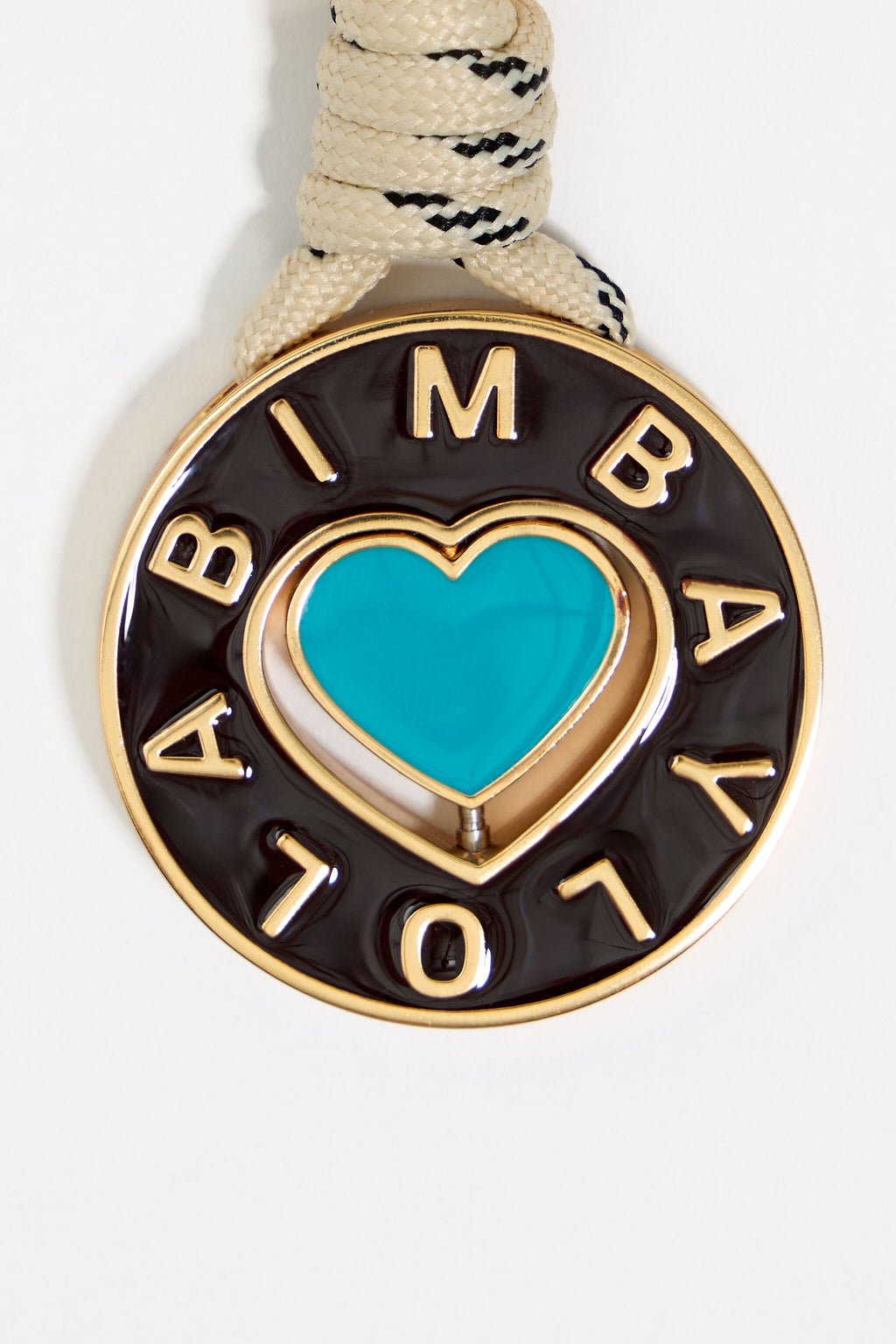 Burgundy circular heart key ring