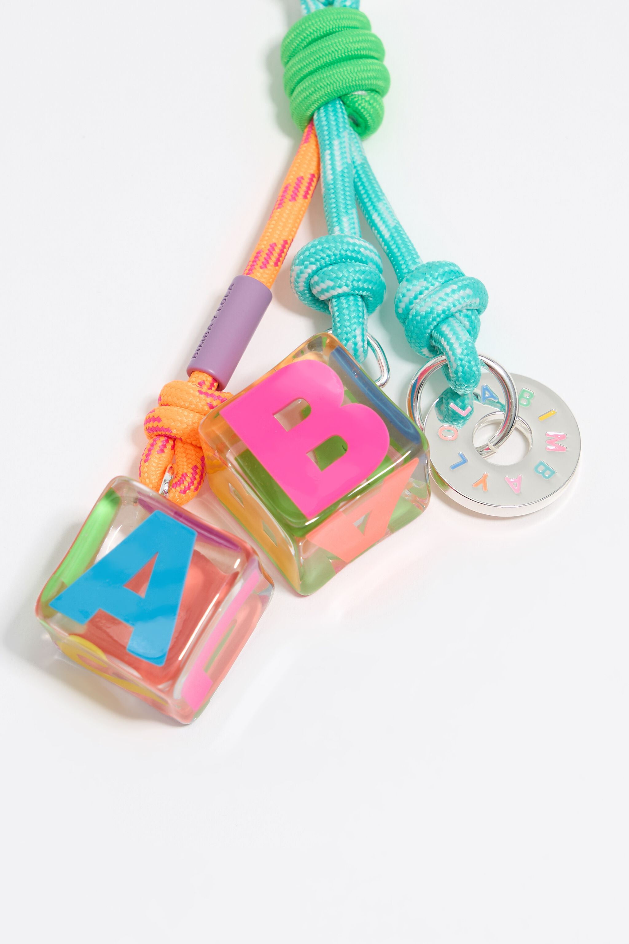 Aquamarine resin dice key ring