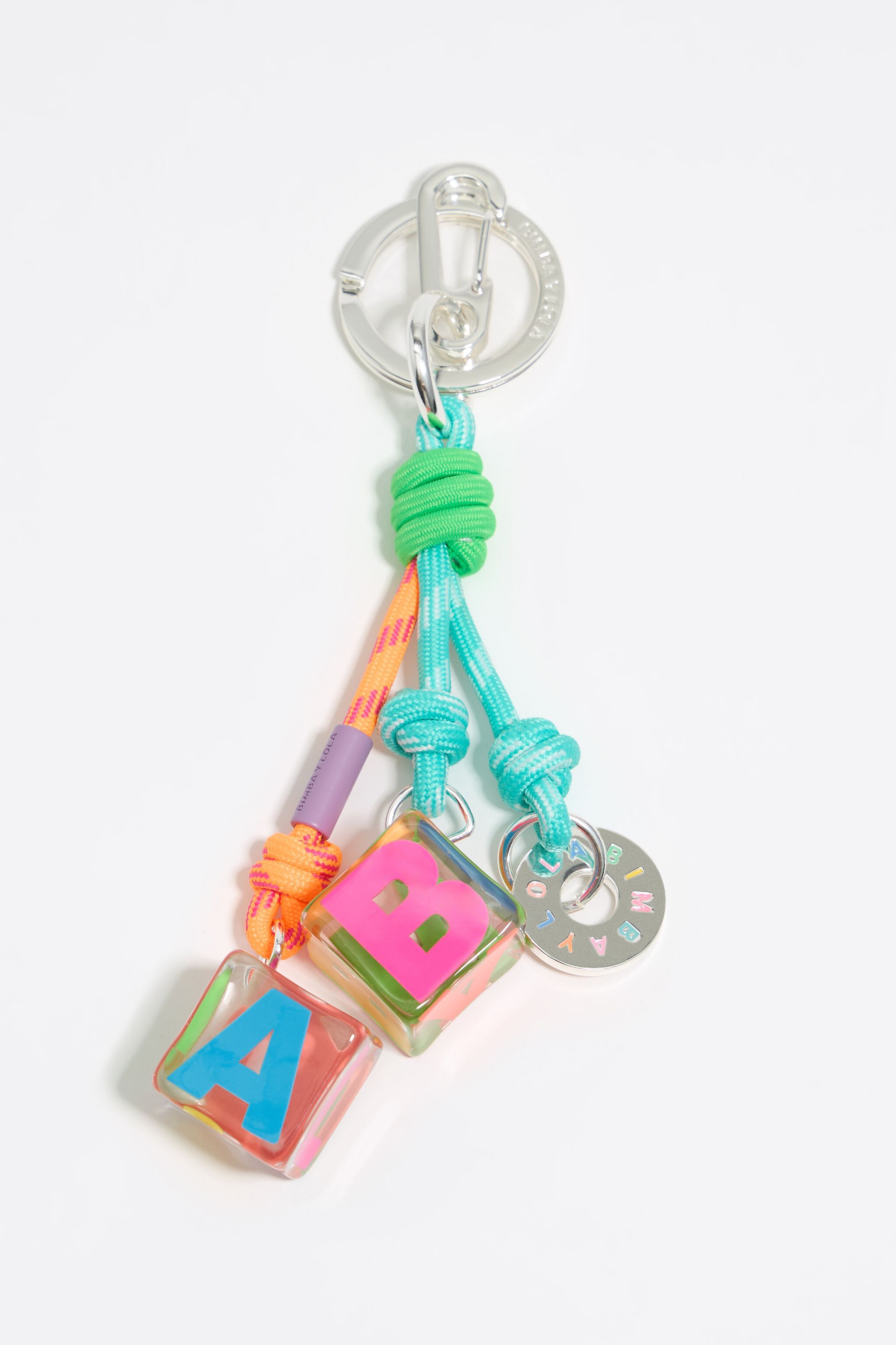 Aquamarine resin dice key ring