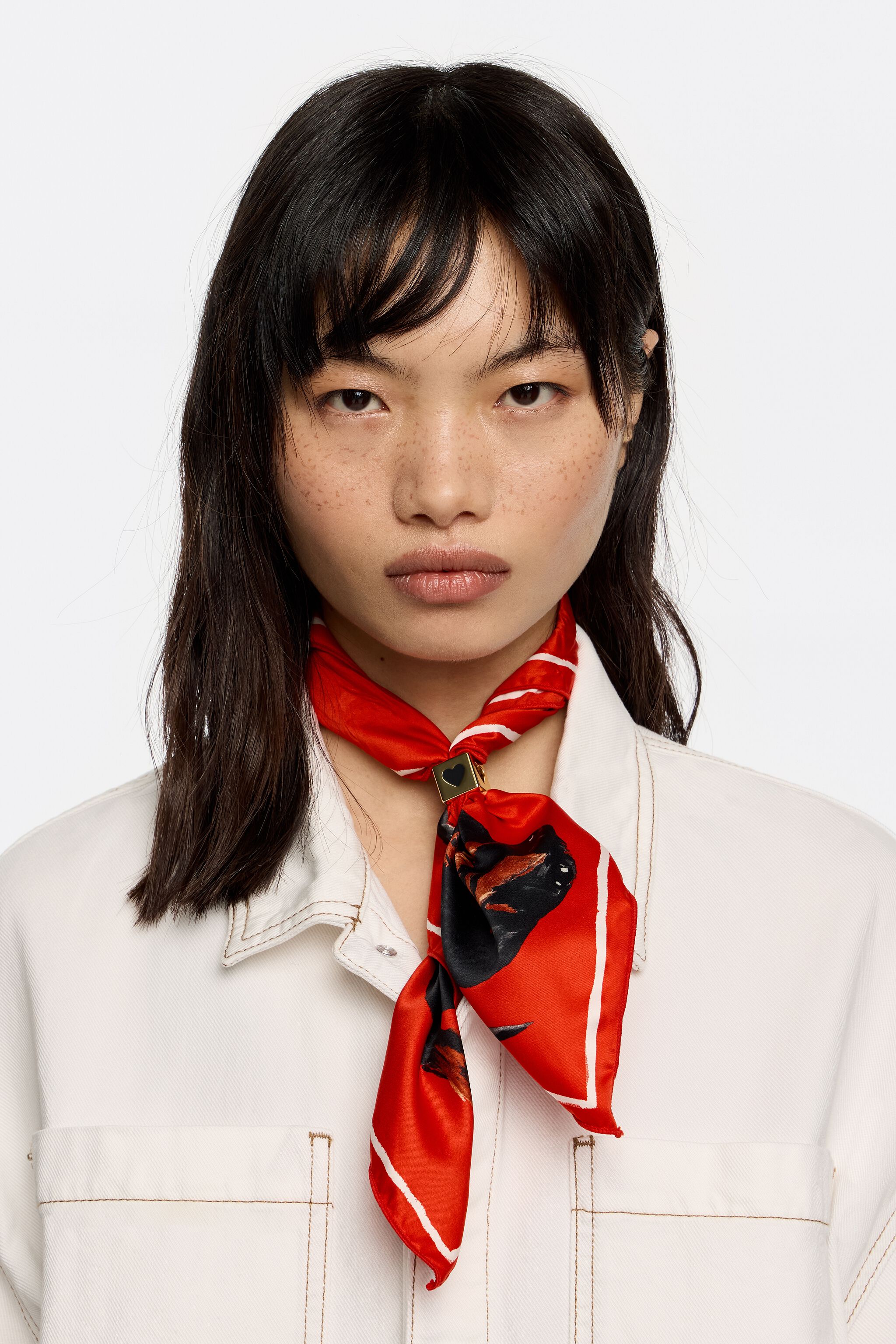 Red dogs scarf bag charm