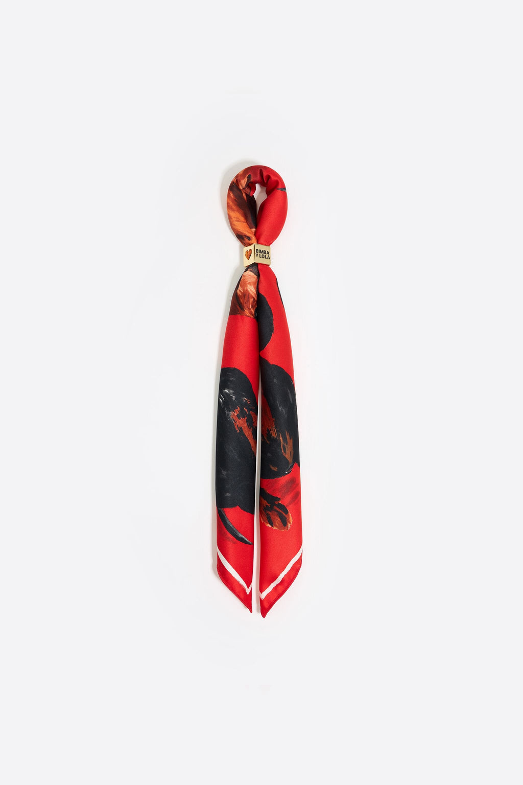 Red dogs scarf bag charm