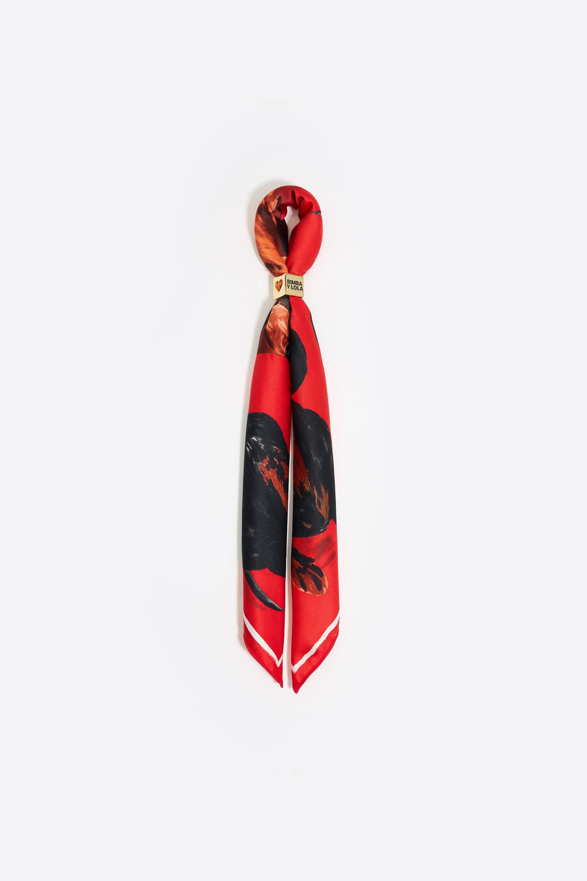 Red dogs scarf bag charm