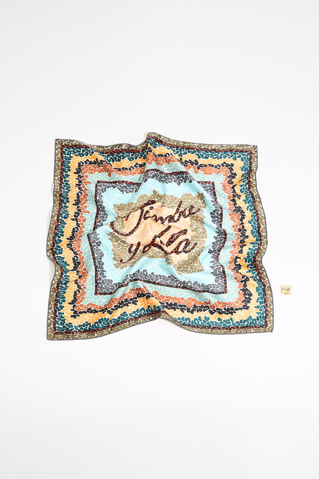 Multicolor logo scarf bag charm