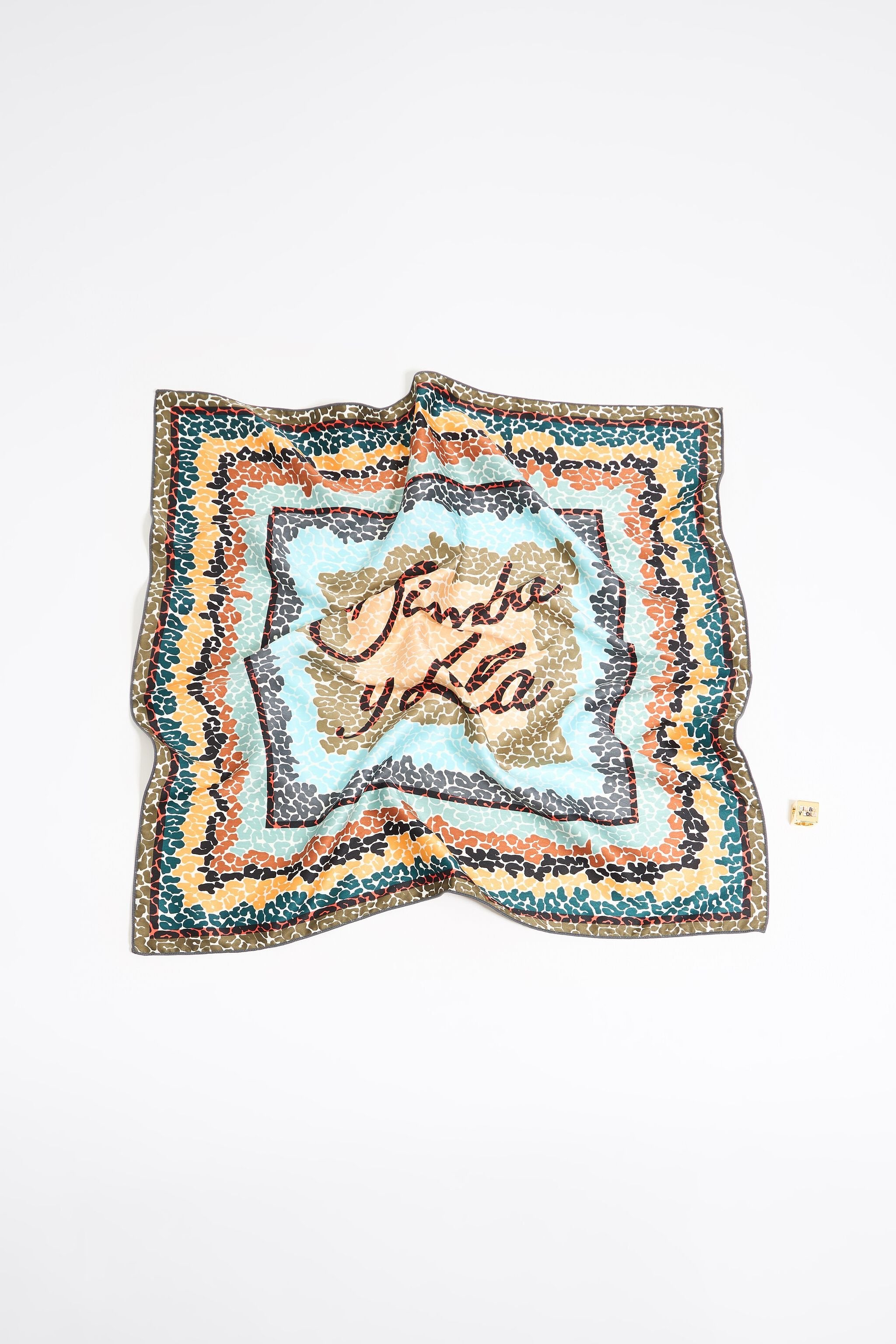 Multicolor logo scarf bag charm