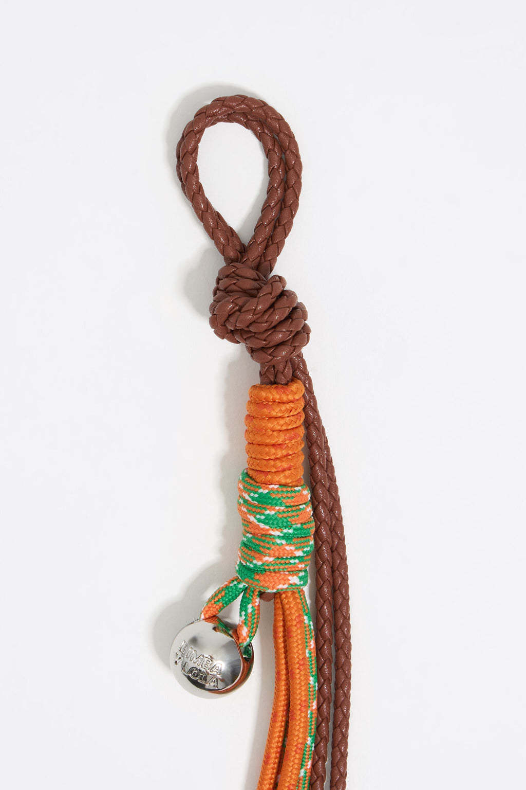 Long orange rope bag charm