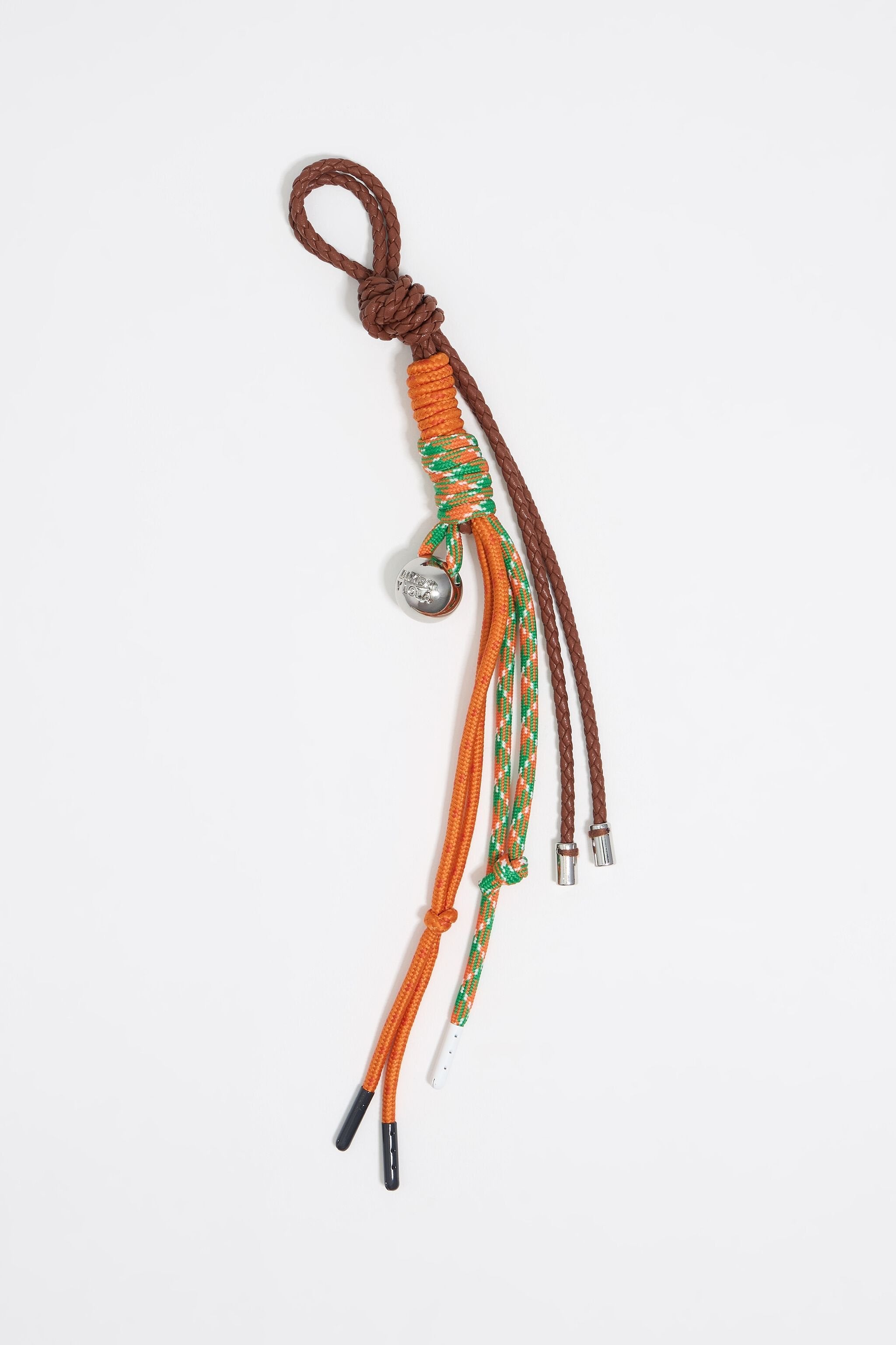 Long orange rope bag charm