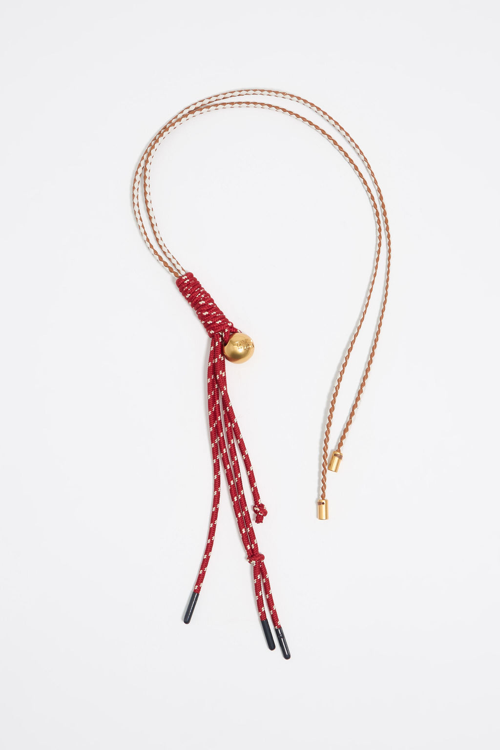 Long red rope bag charm