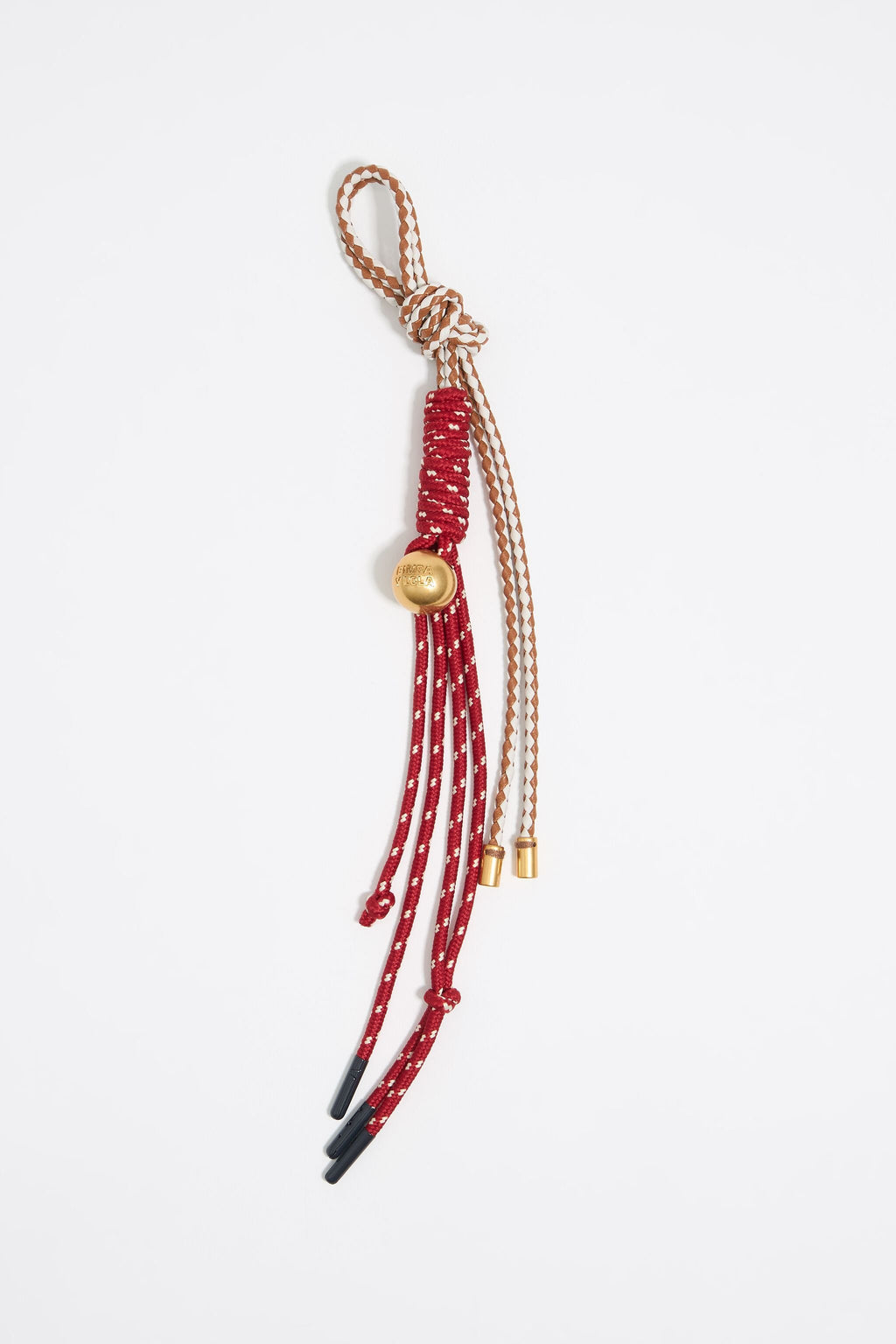Long red rope bag charm