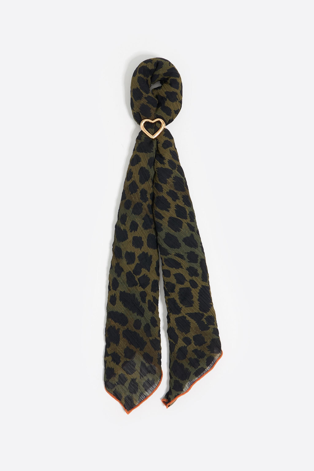 Charm khaki leopard scarf