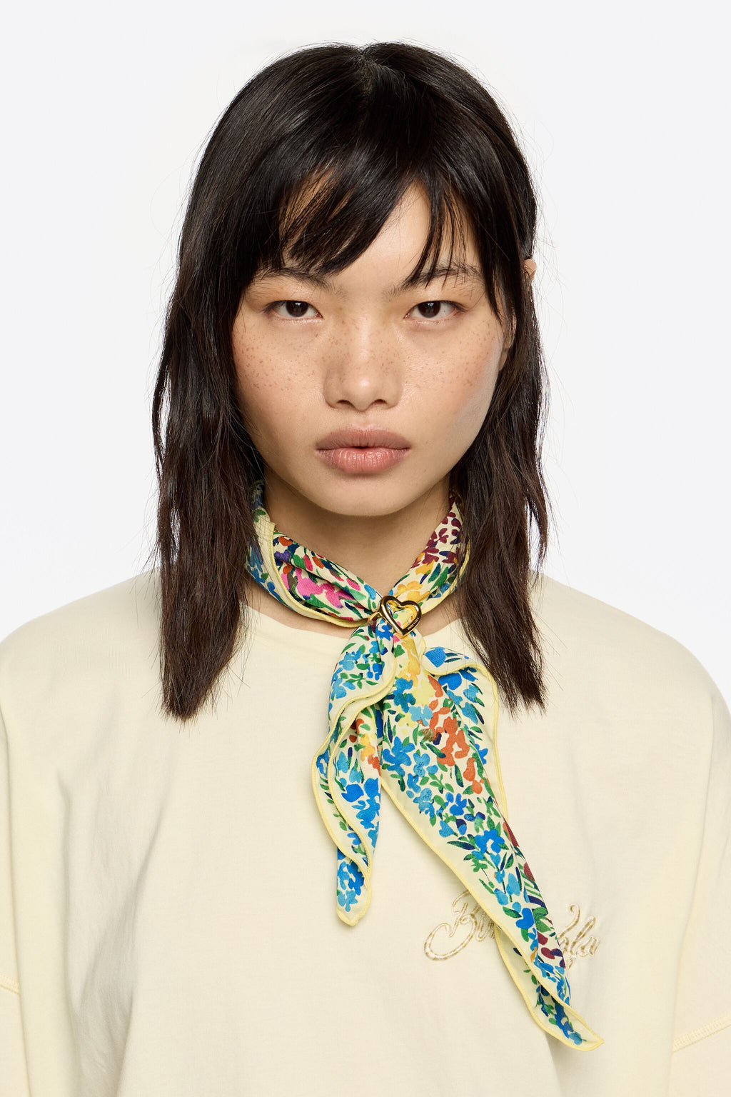 Multicolor floral scarf charm