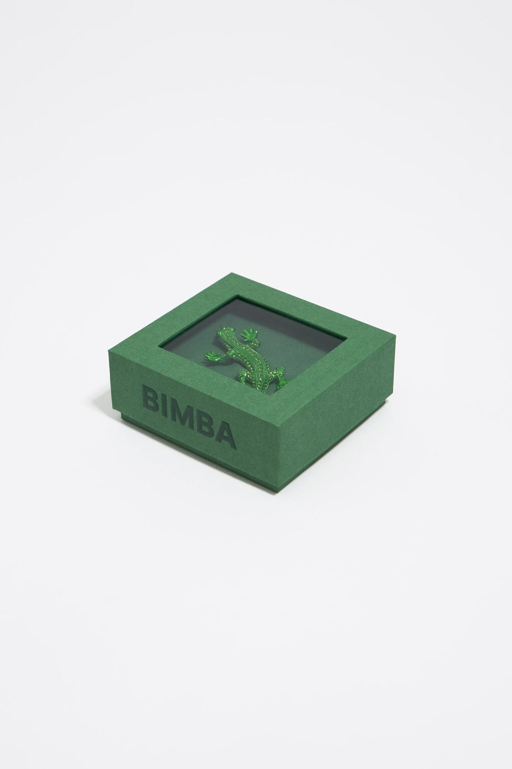 Green lizard charm with crystals