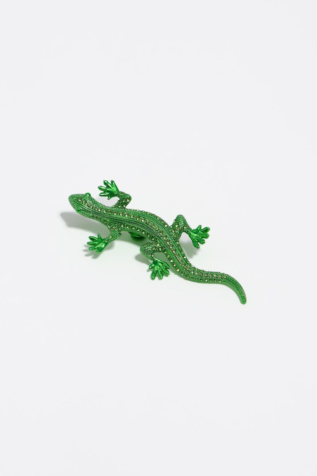 Green lizard charm with crystals