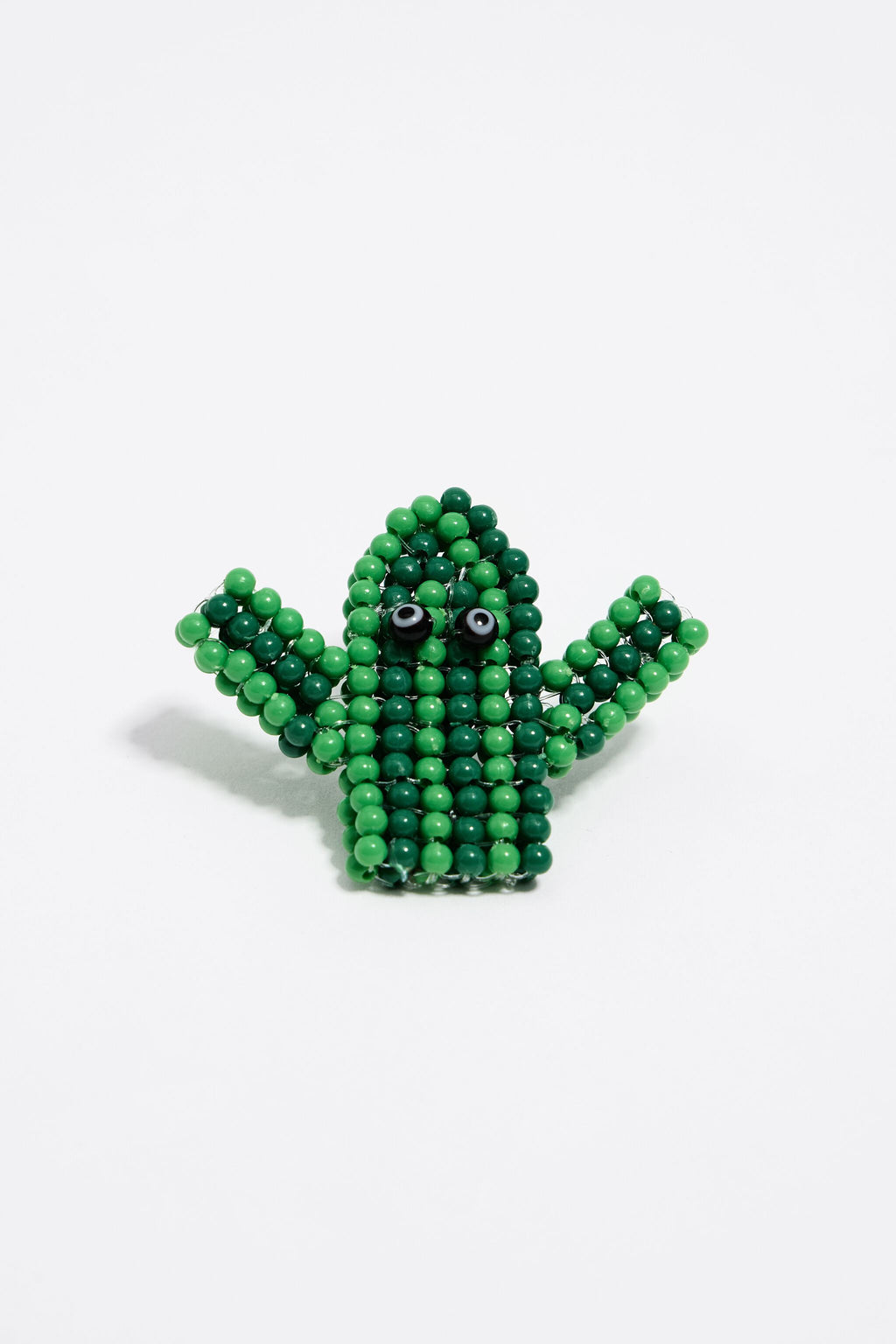 Green cactus beaded charm