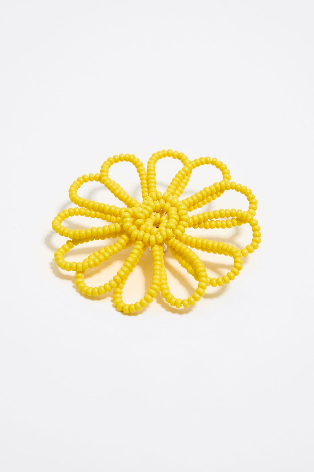 Yellow beaded flower charm