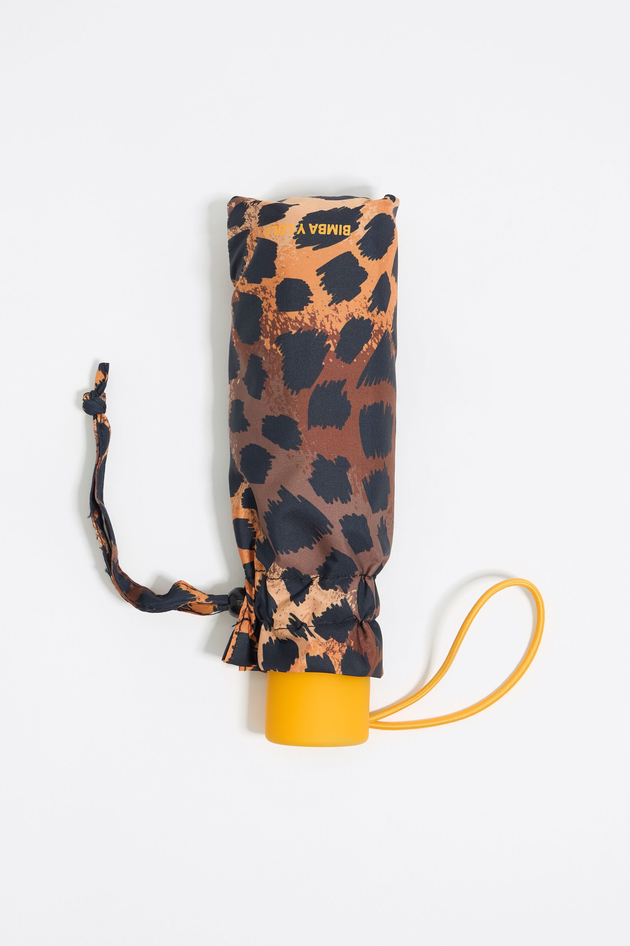 Yellow Animal print mini umbrella