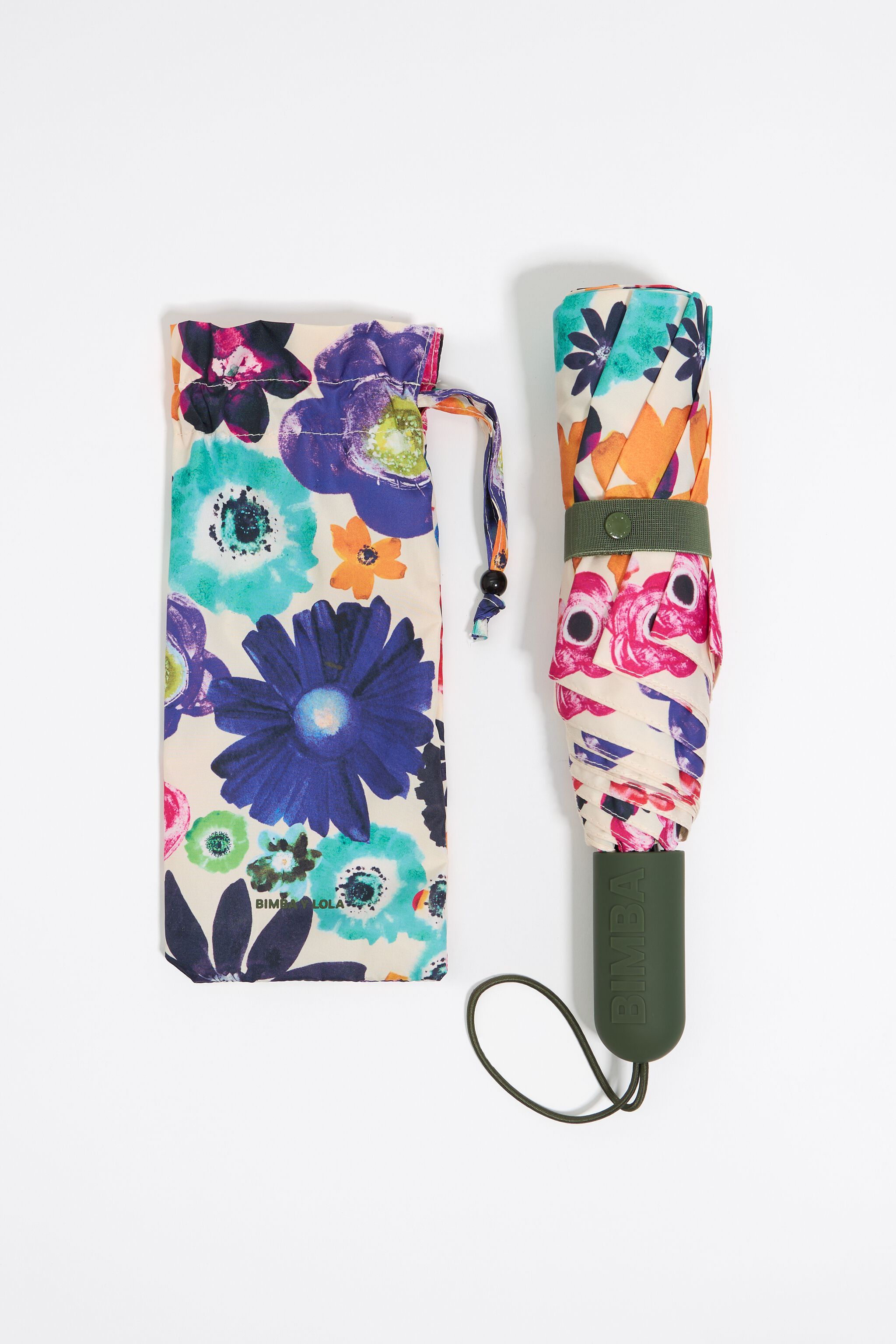 Ivory floral print umbrella
