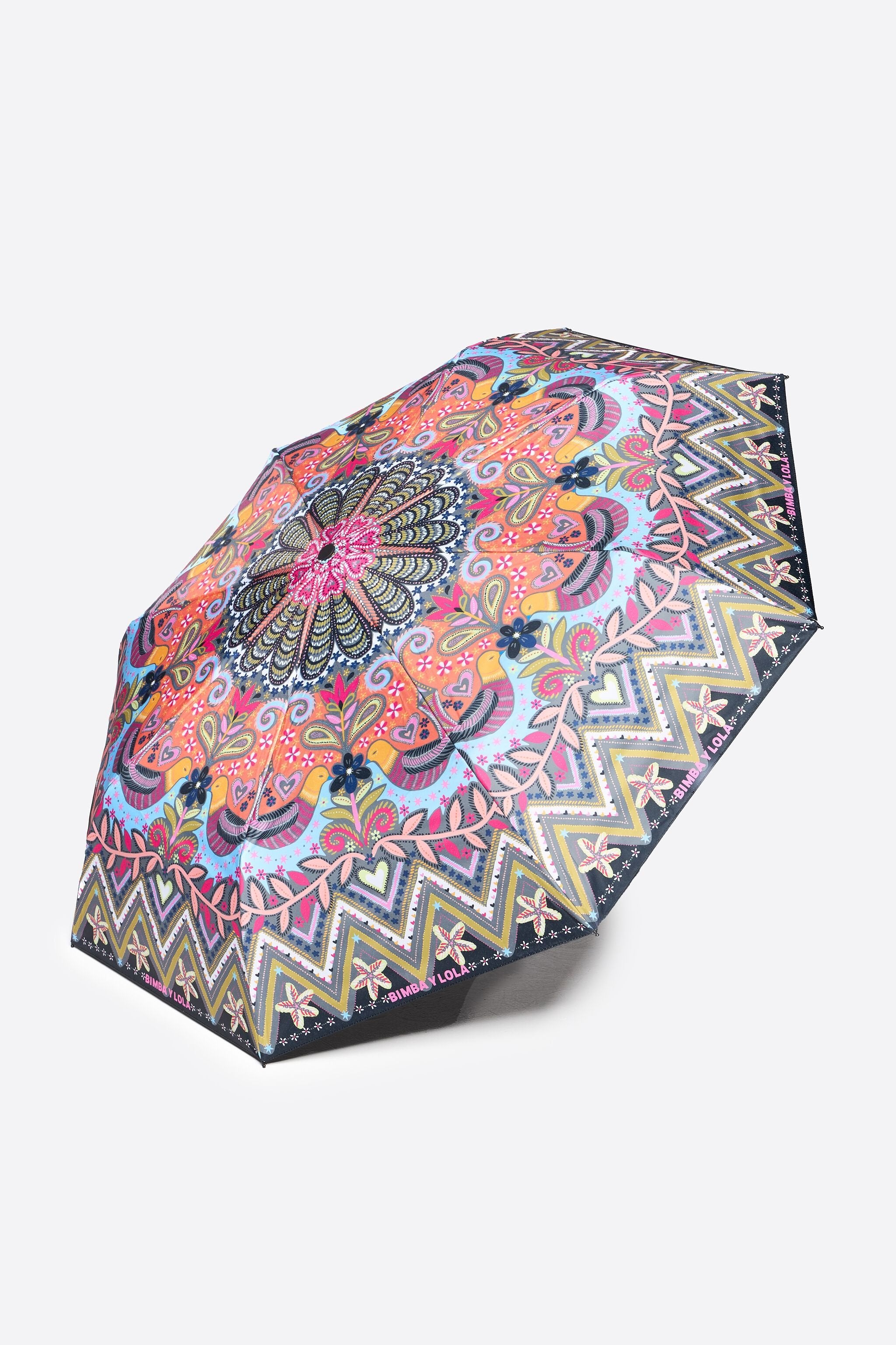 Black birds print umbrella