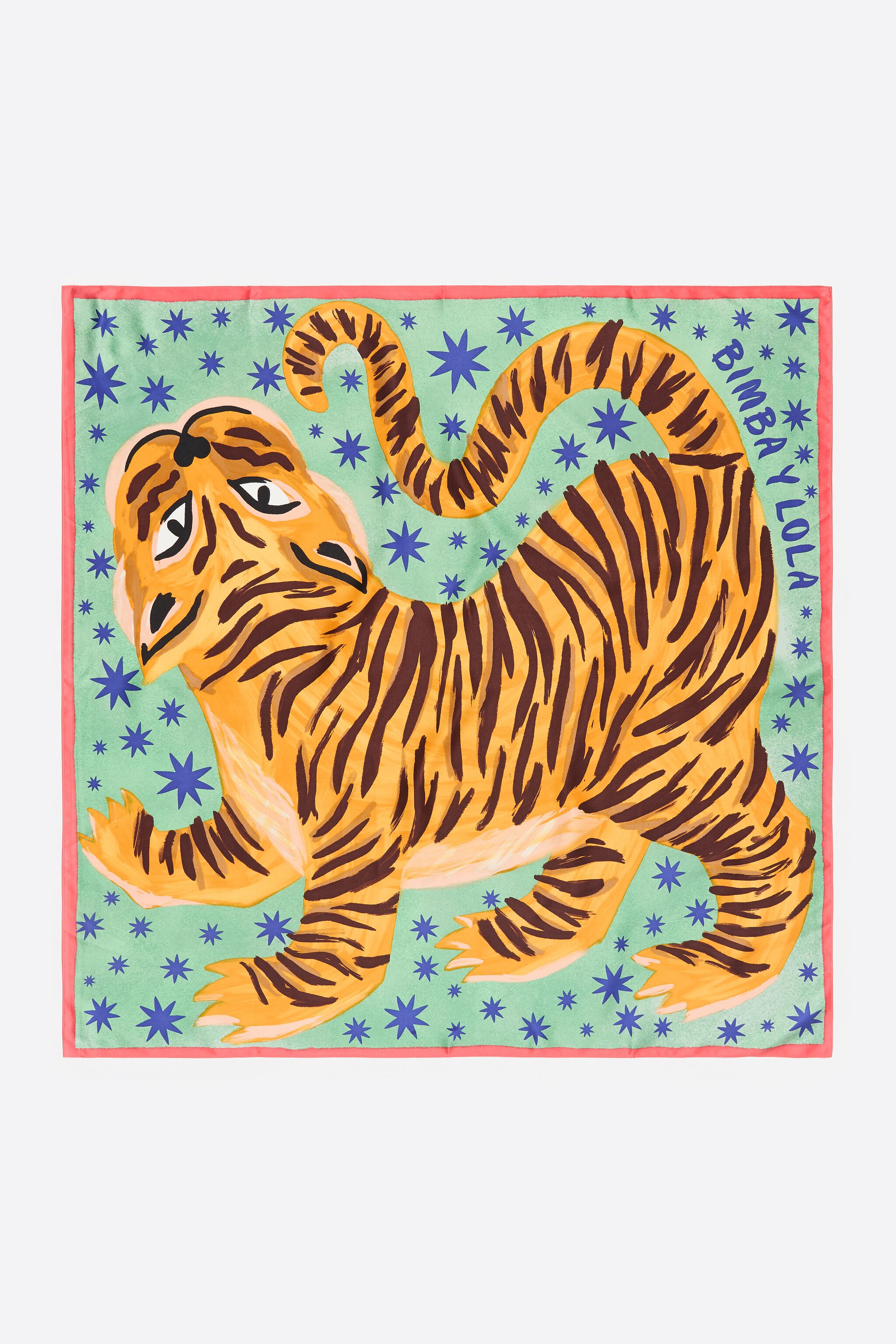 Ocher tiger sketch scarf