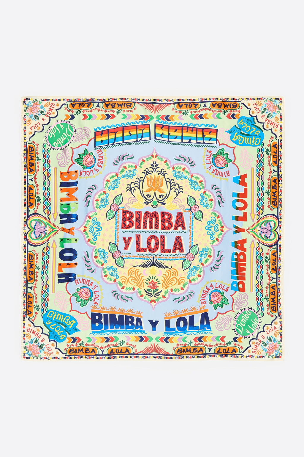 Lime Indian logos scarf