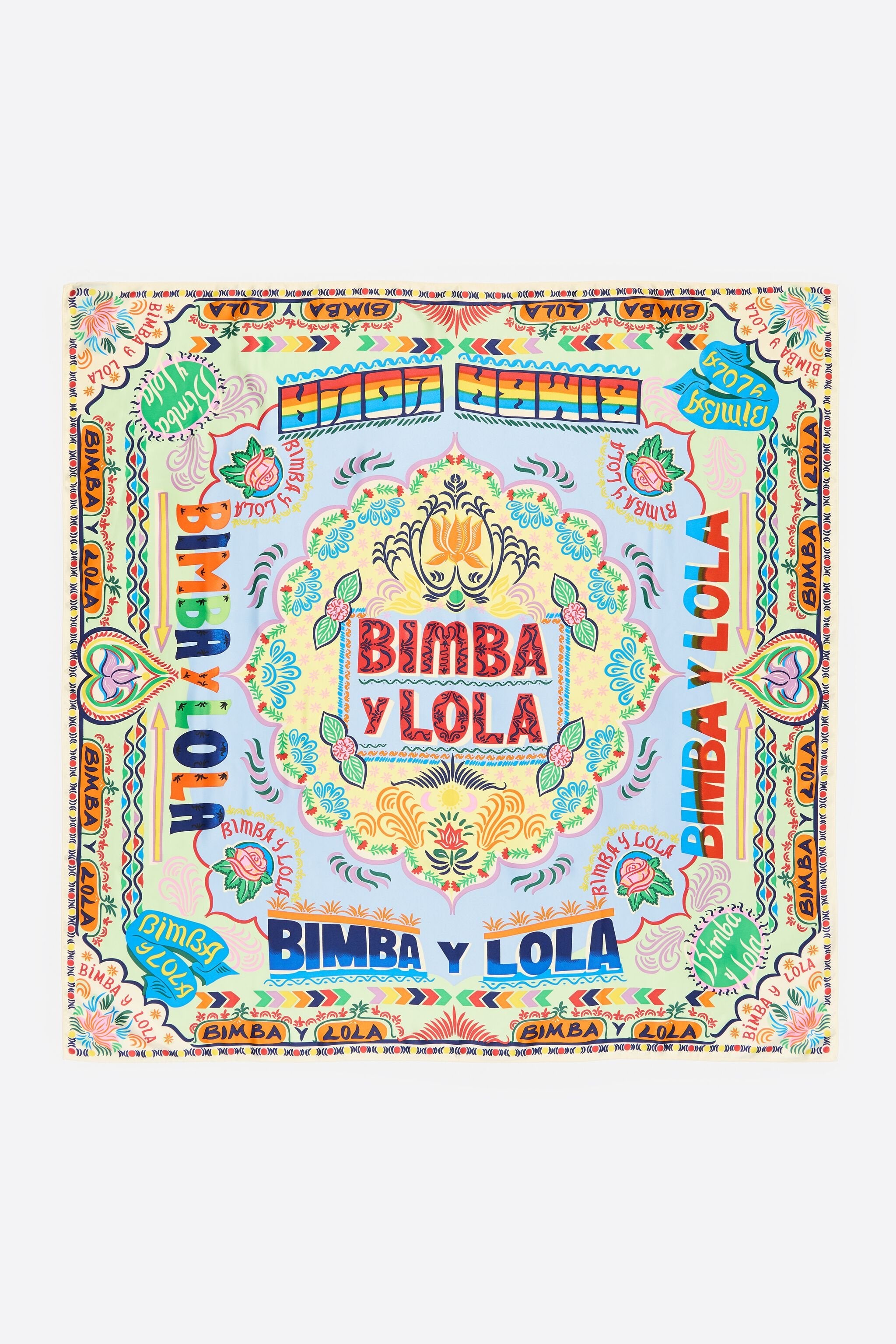 Lime Indian logos scarf