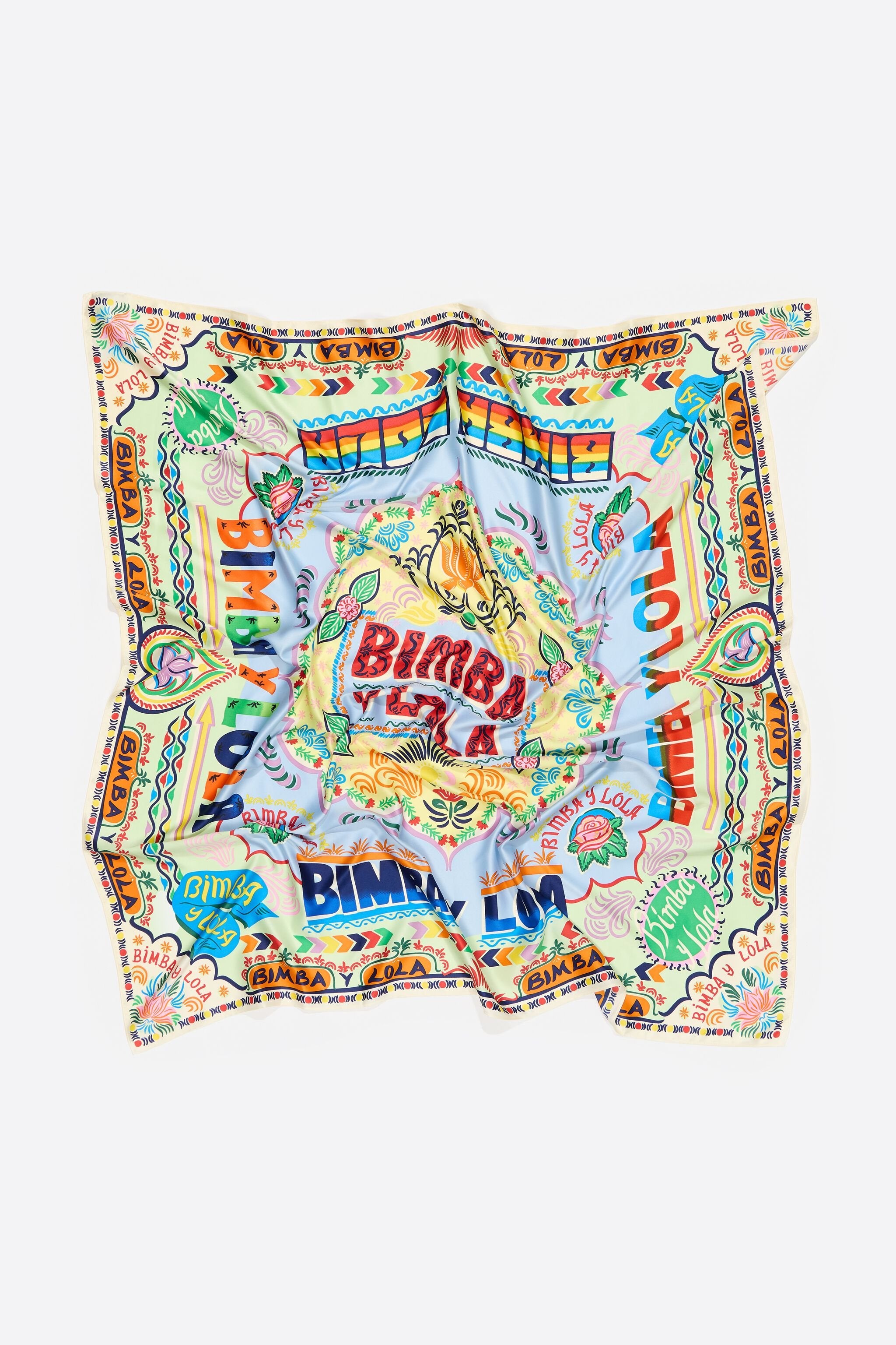 Lime Indian logos scarf