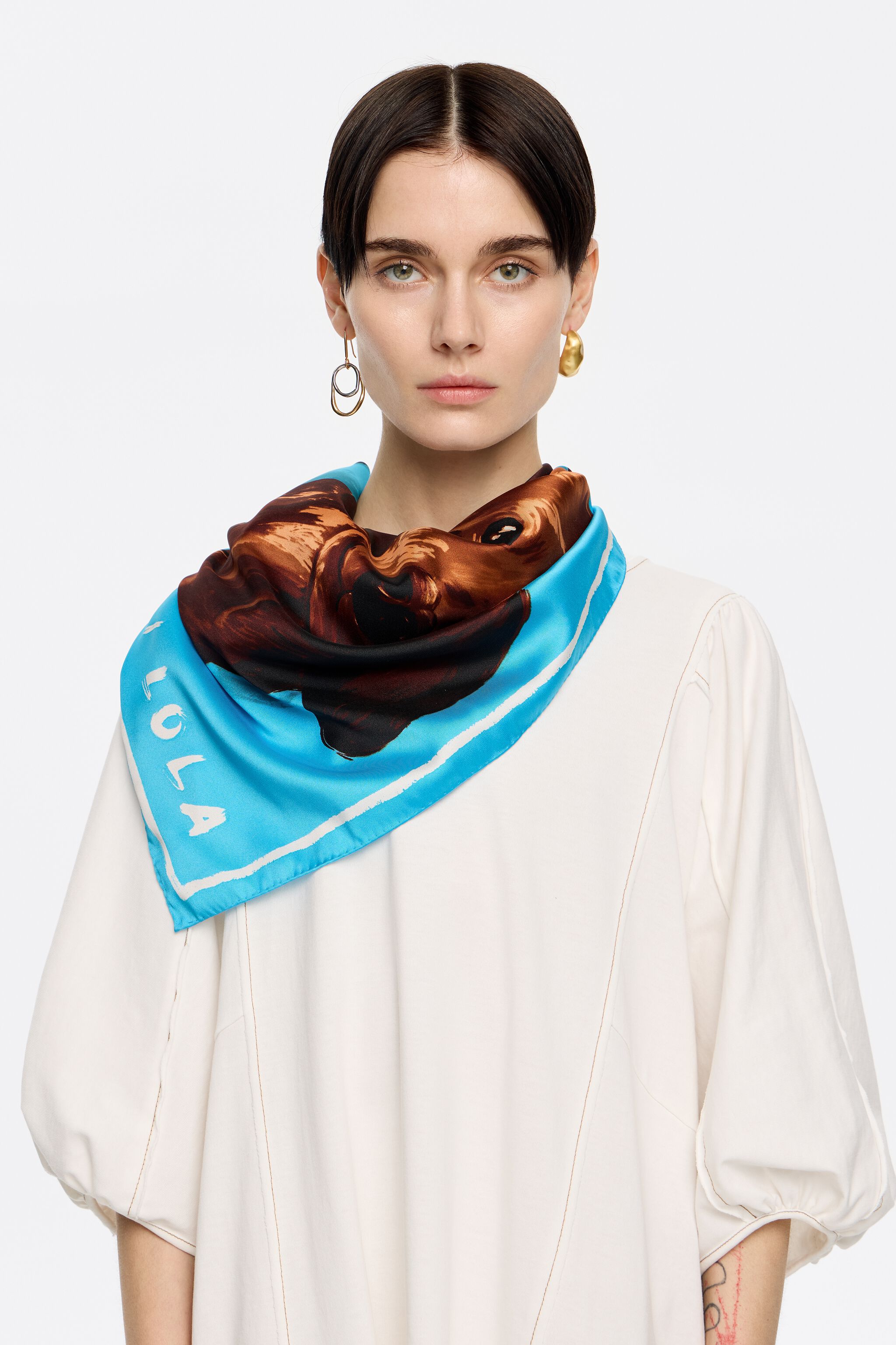 Blue dogs scarf