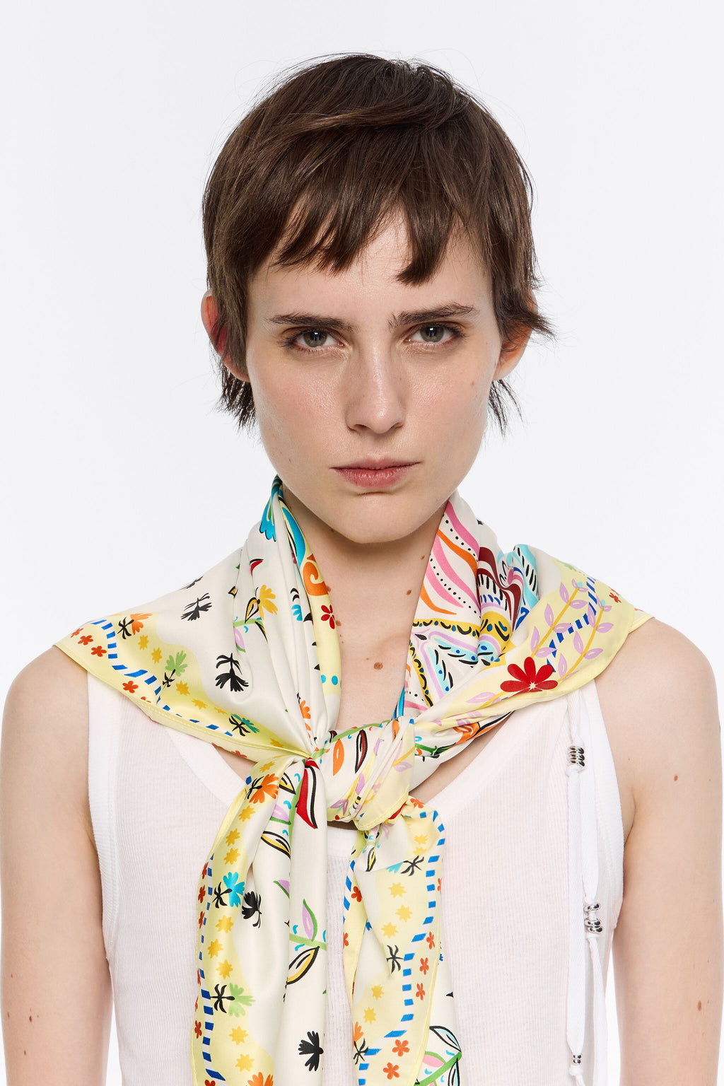 White palm tree scarf