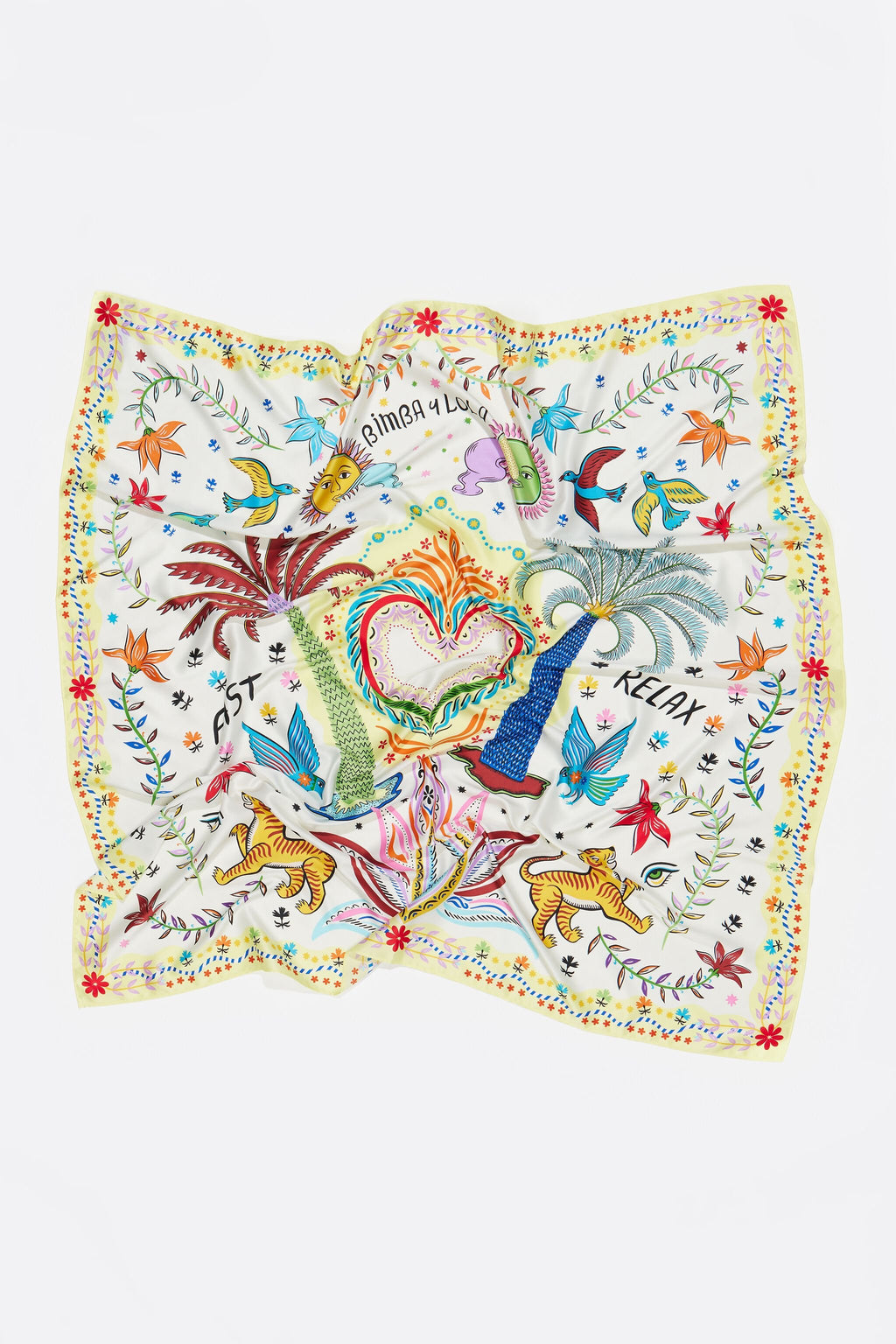 White palm tree scarf