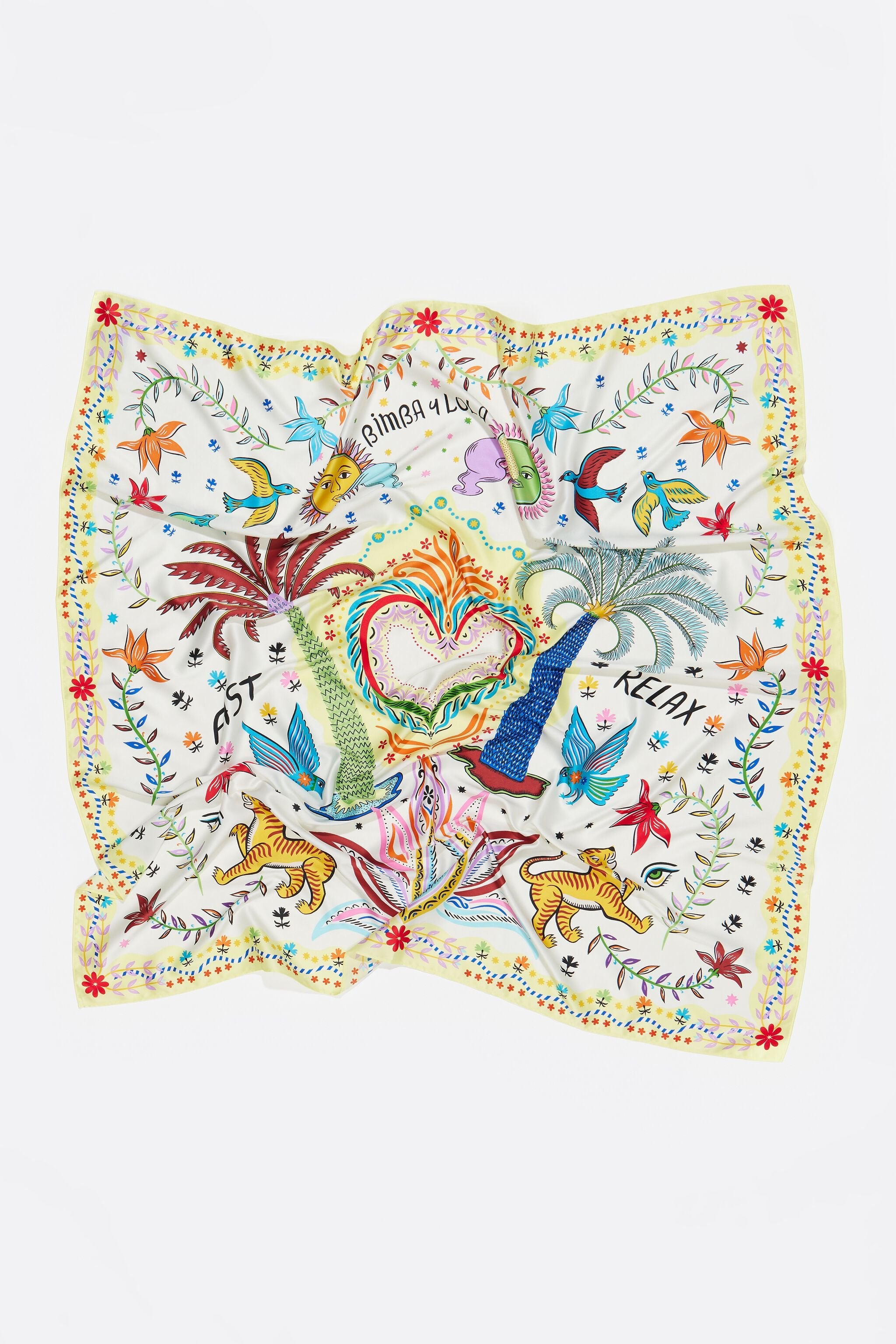 White palm tree scarf